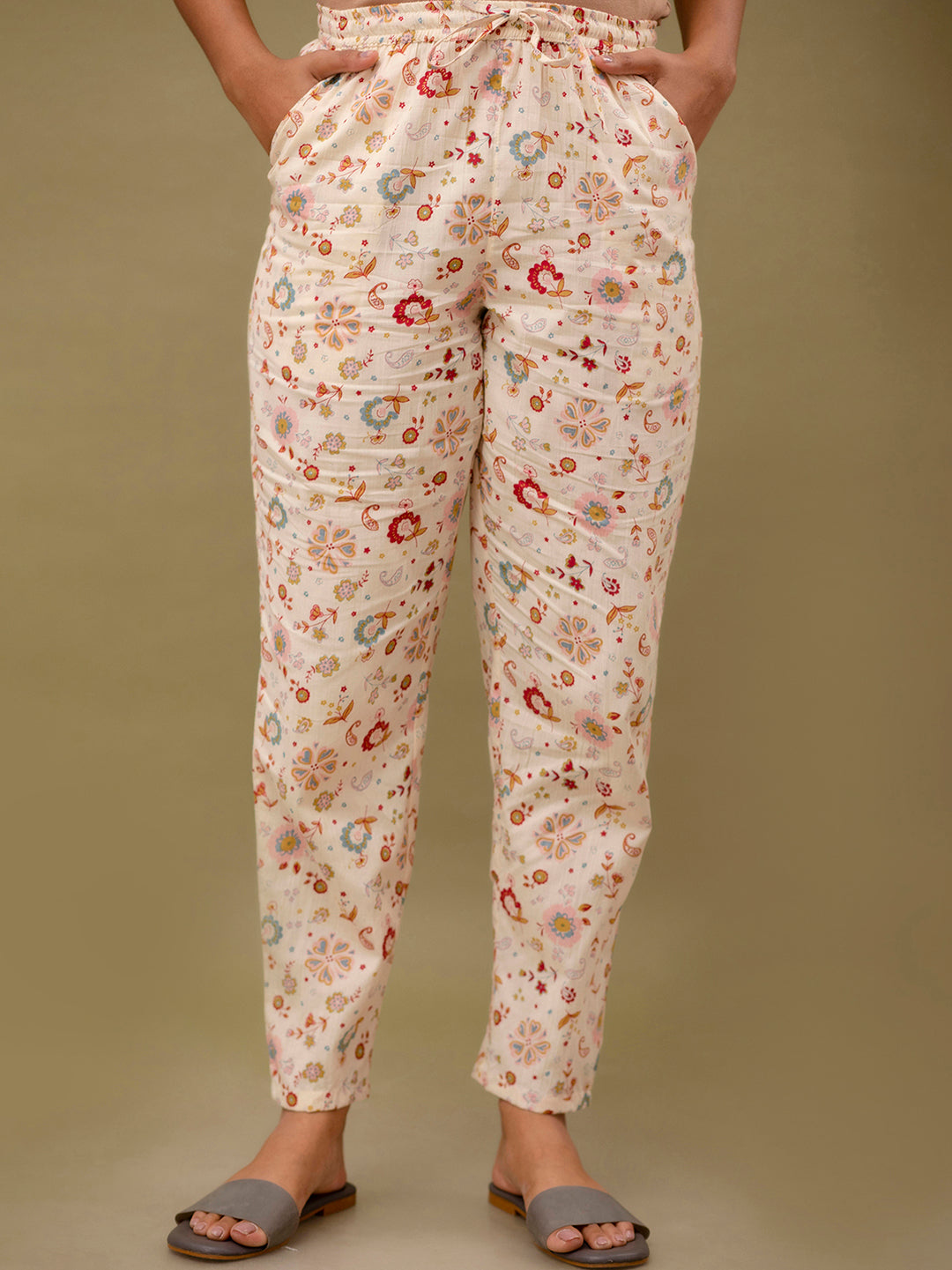 Floral Printed Pure Cotton Night Suits FRLW9045