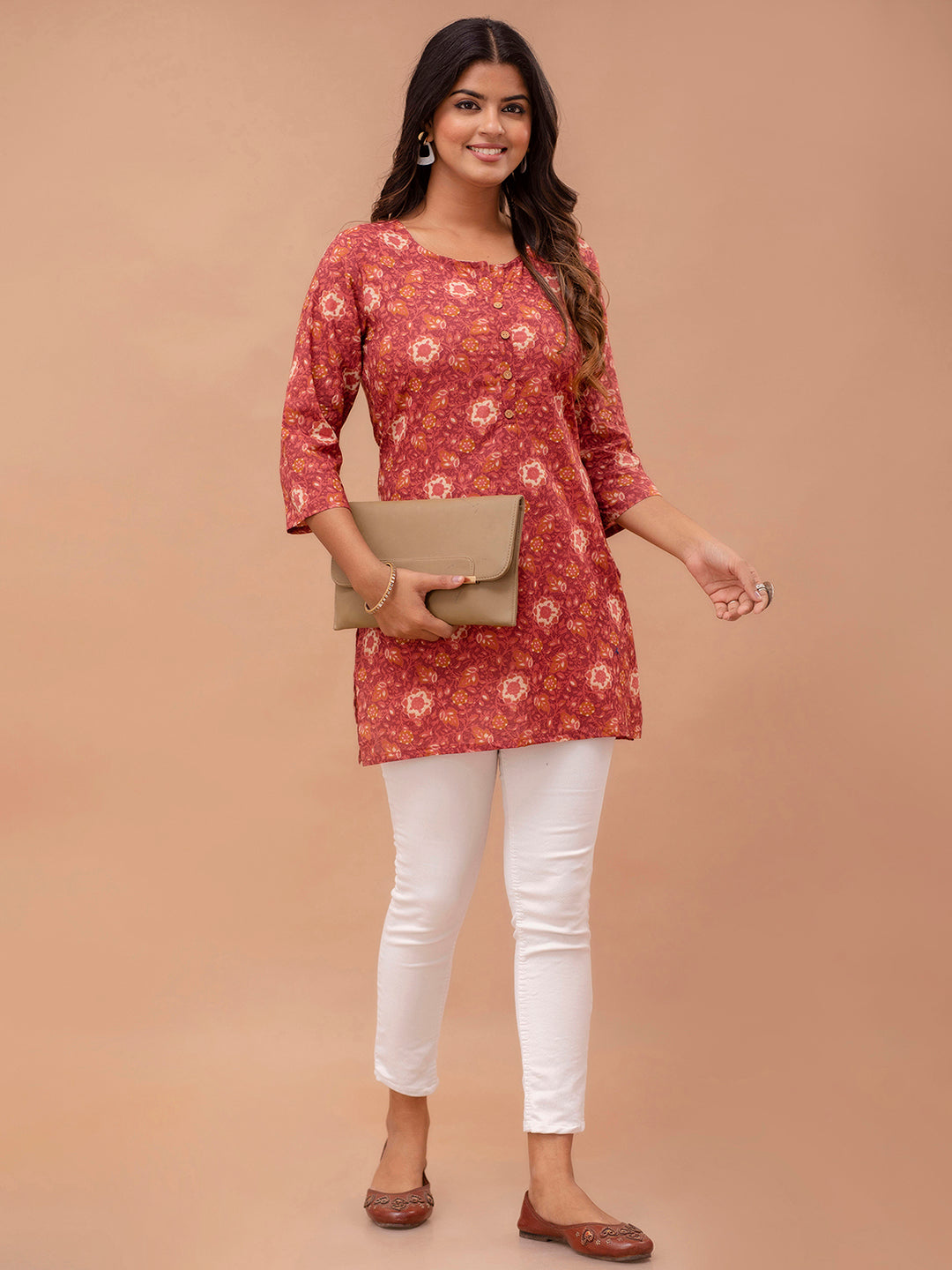 Ethnic Motifs Printed Pure Cotton Kurti FRKT6264
