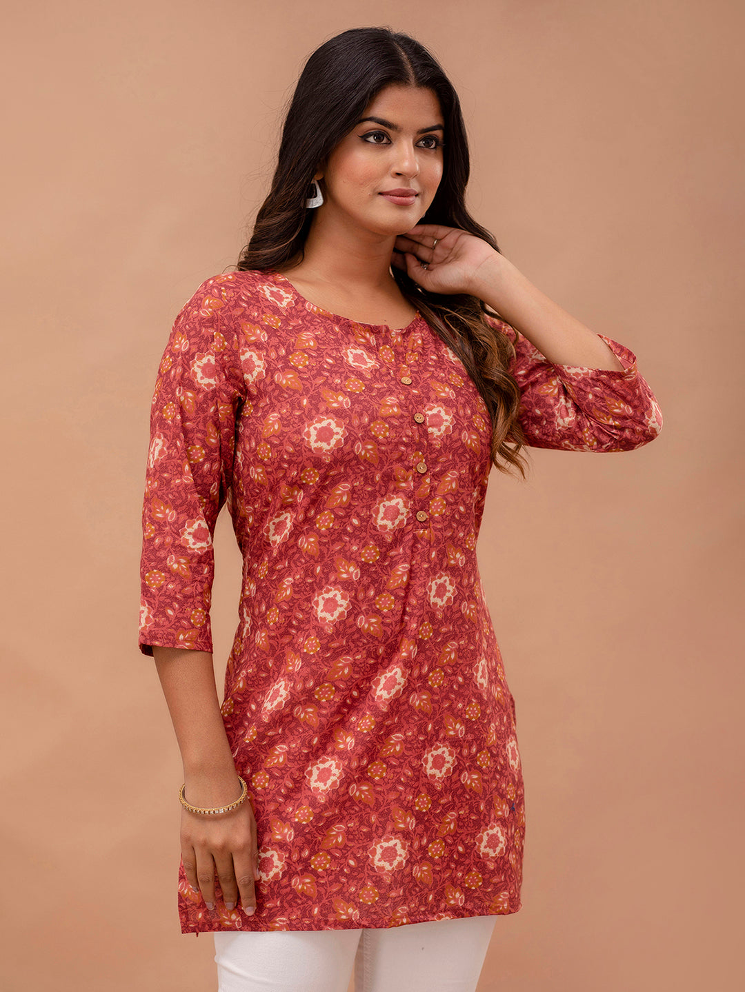 Ethnic Motifs Printed Pure Cotton Kurti FRKT6264