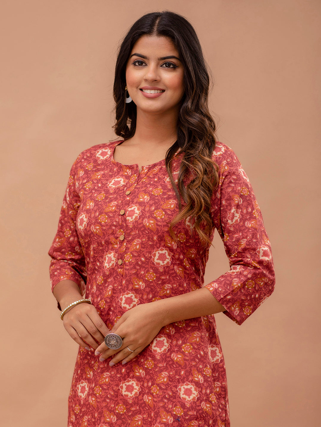 Ethnic Motifs Printed Pure Cotton Kurti FRKT6264