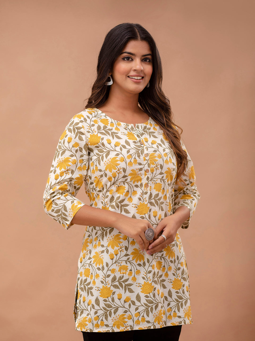 Ethnic Motifs Printed Pure Cotton Kurti FRKT6266