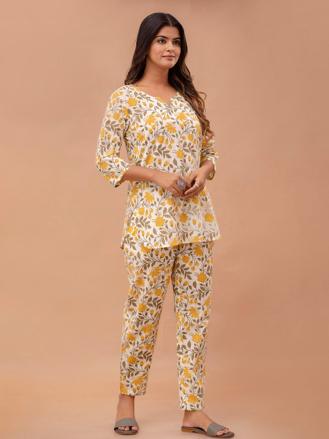Floral Printed Pure Cotton Night Suits FRLW9046