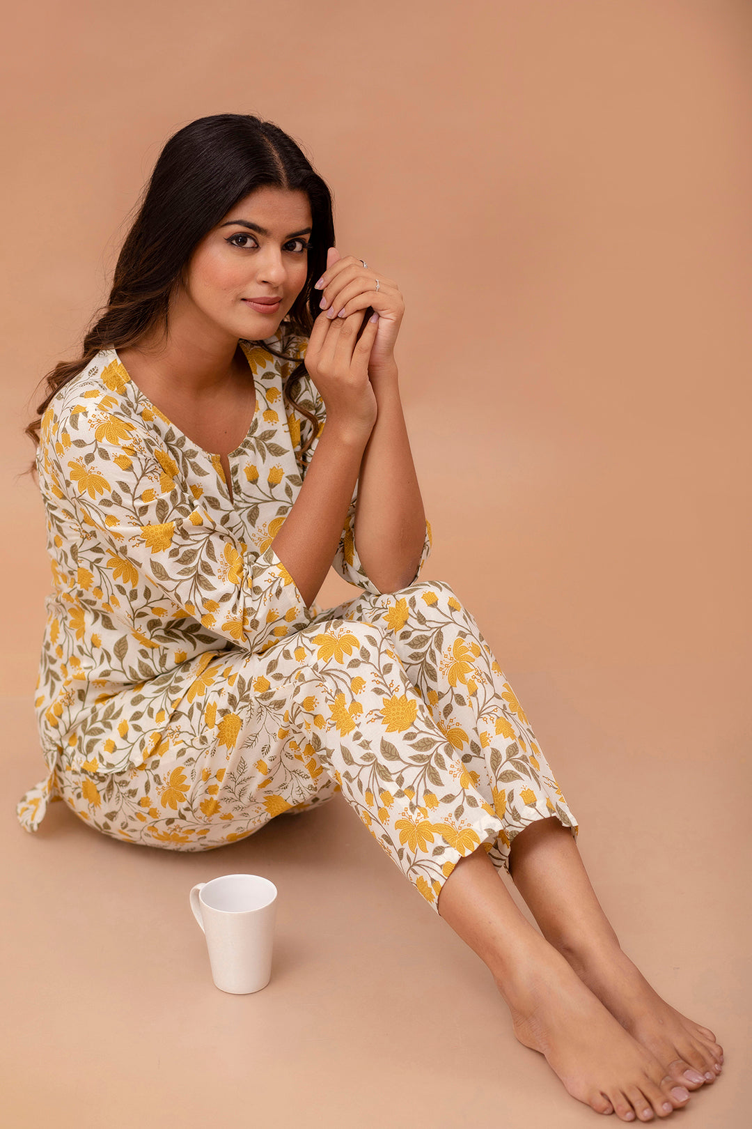 Floral Printed Pure Cotton Night Suits FRLW9046