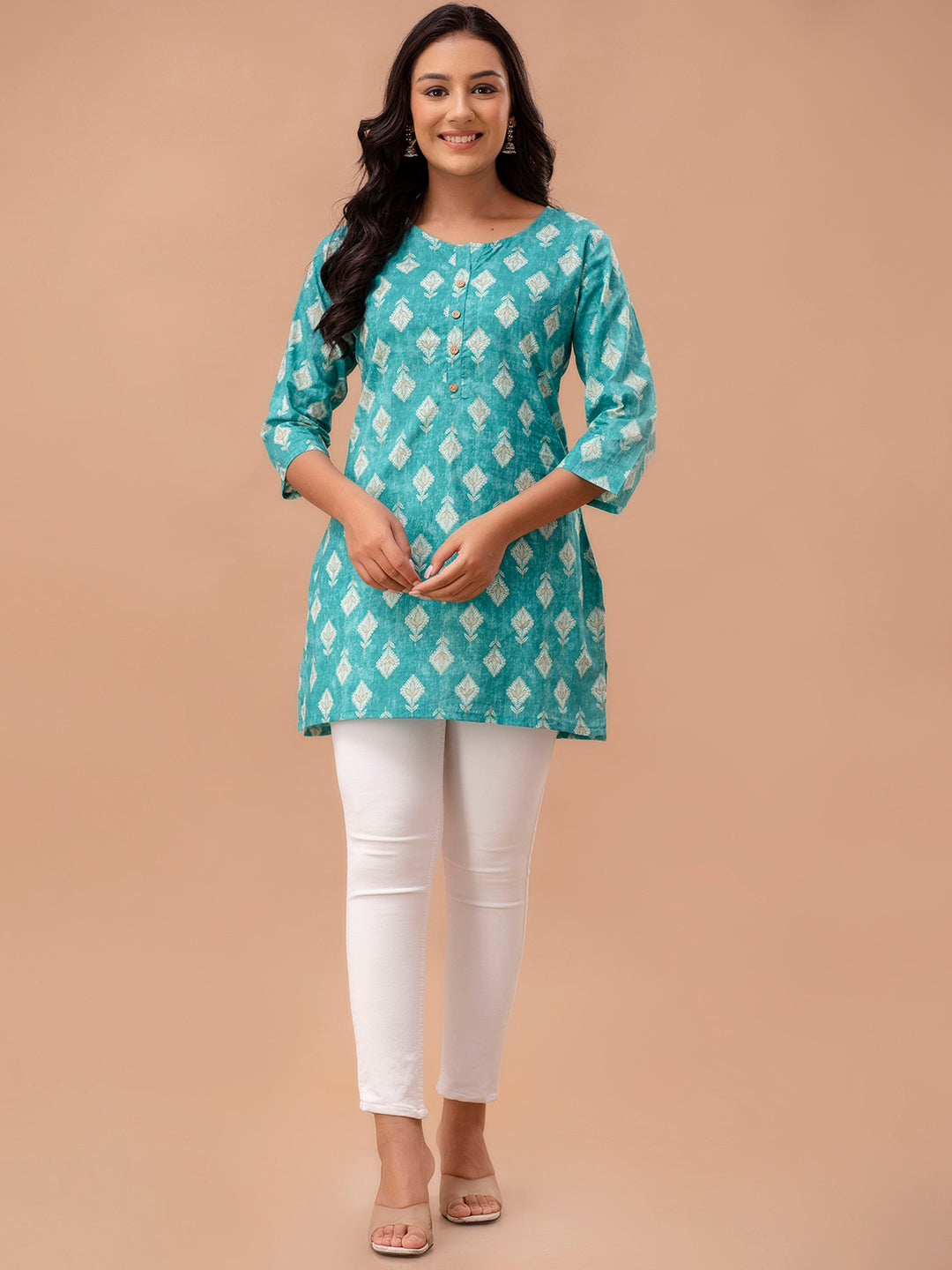 Ethnic Motifs Printed Pure Cotton Kurti FRKT6257