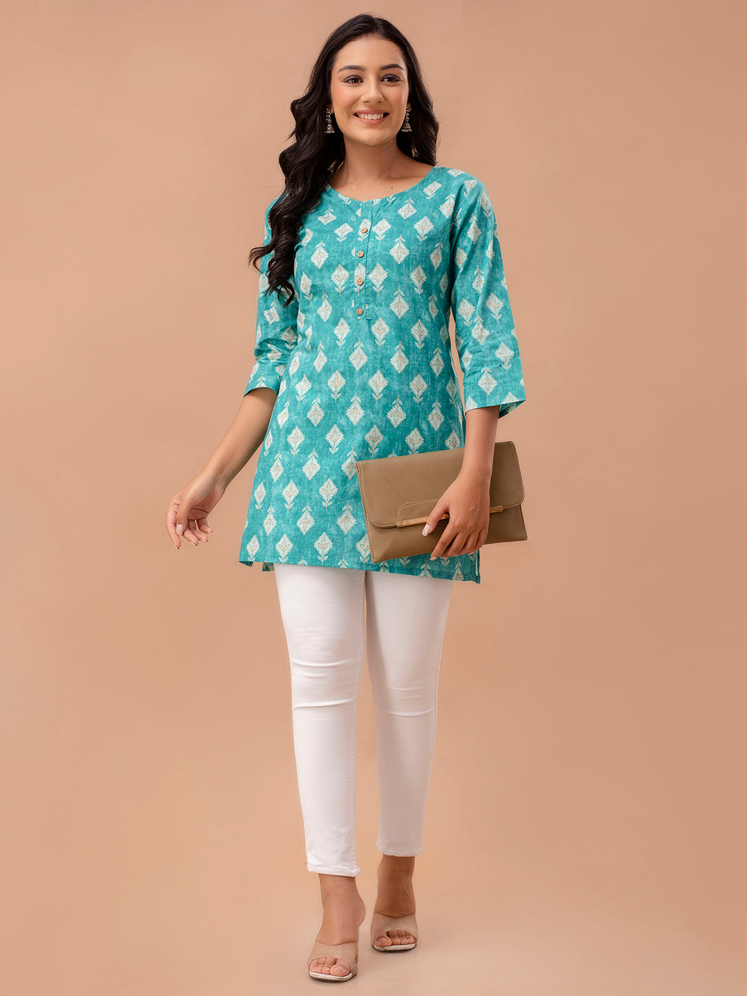 Ethnic Motifs Printed Pure Cotton Kurti FRKT6257