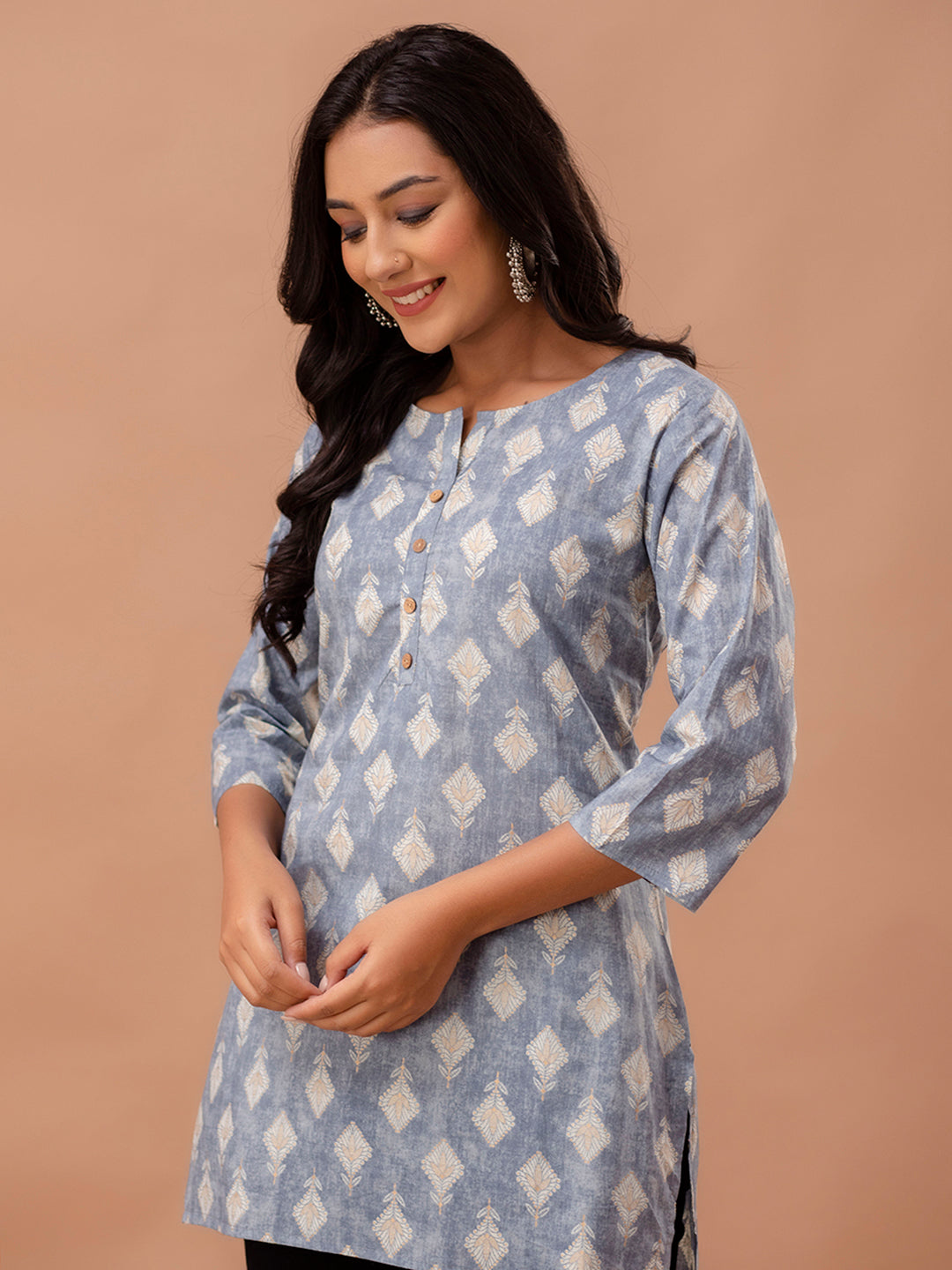 Ethnic Motifs Printed Pure Cotton Kurti FRKT6260