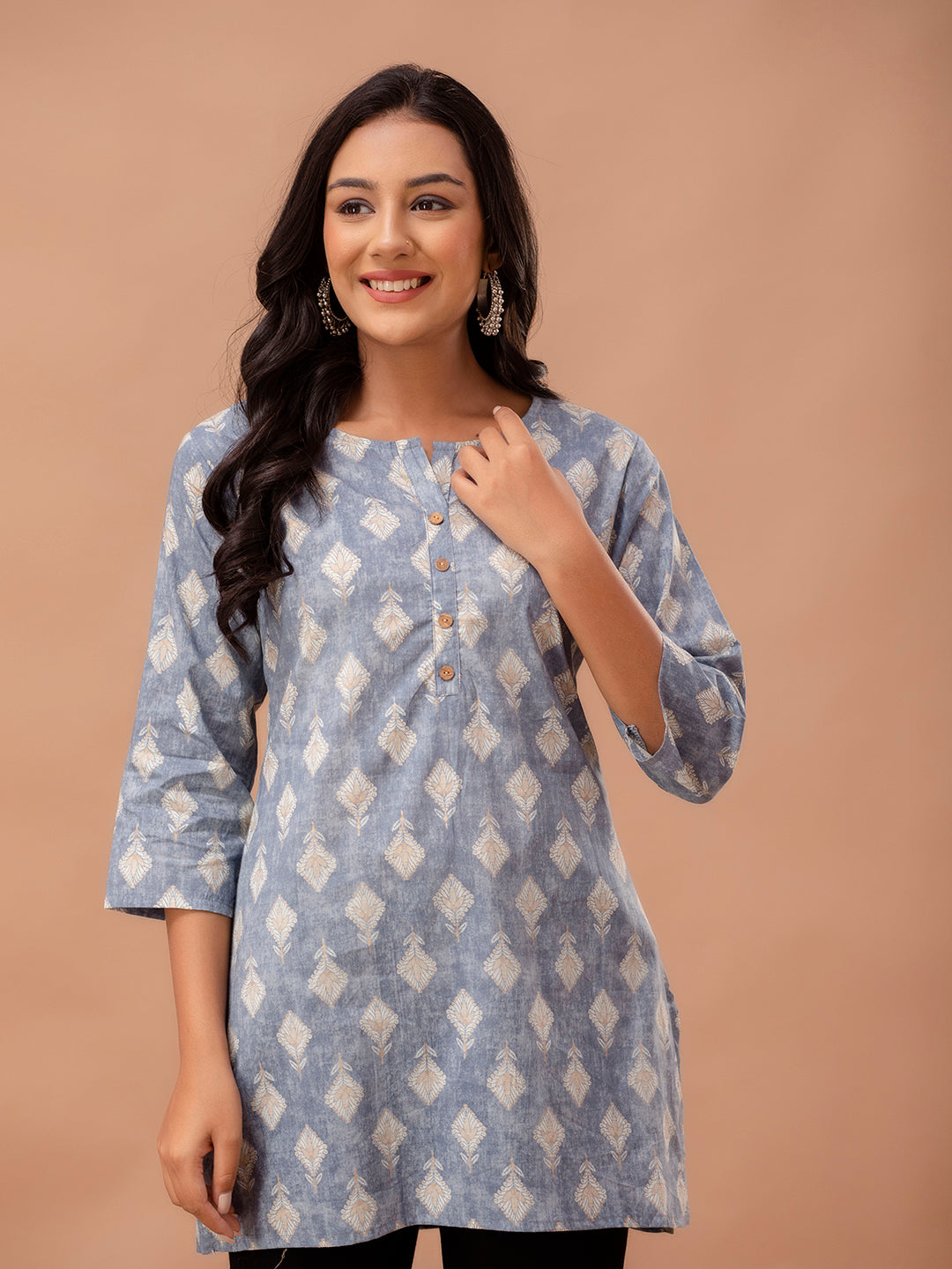 Ethnic Motifs Printed Pure Cotton Kurti FRKT6260