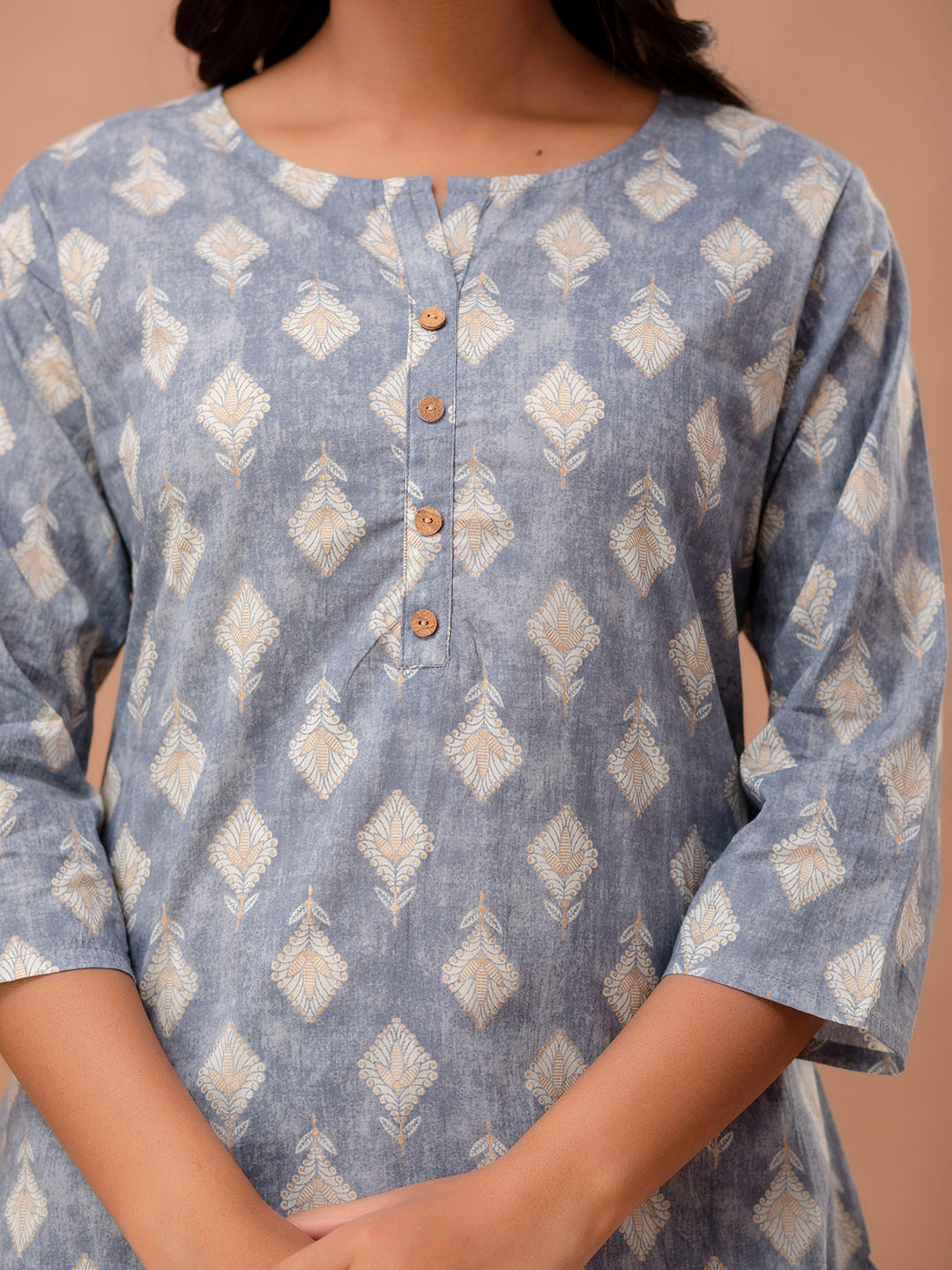 Ethnic Motifs Printed Pure Cotton Kurti FRKT6260