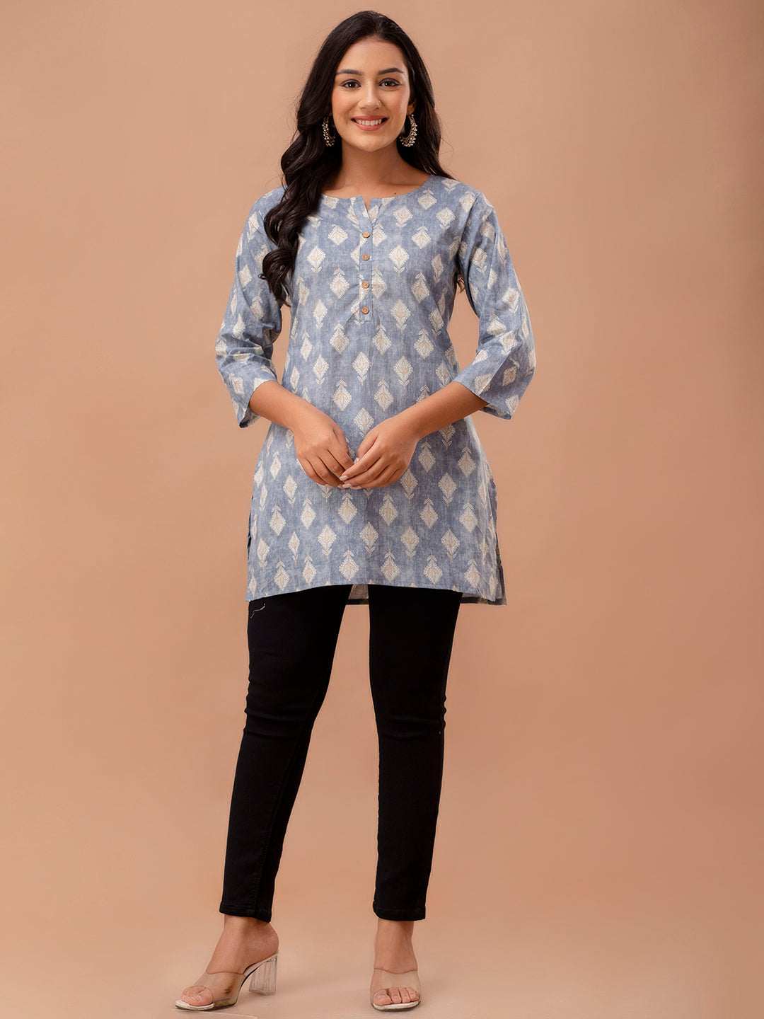 Ethnic Motifs Printed Pure Cotton Kurti FRKT6260