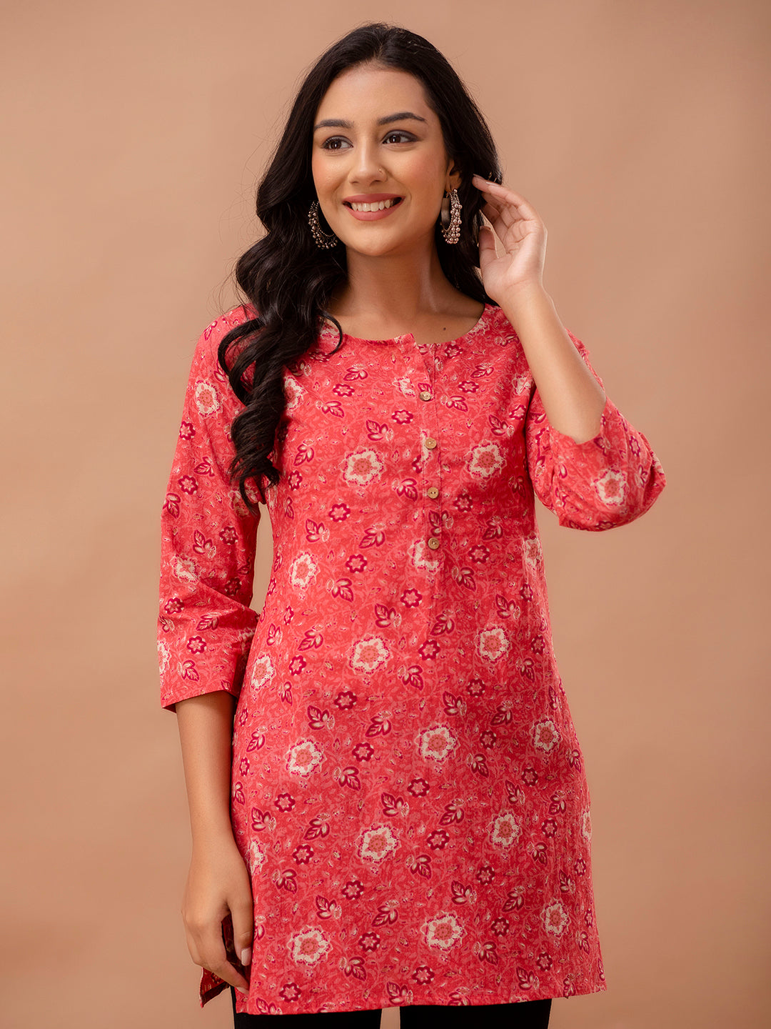 Ethnic Motifs Printed Pure Cotton Kurti FRKT6256
