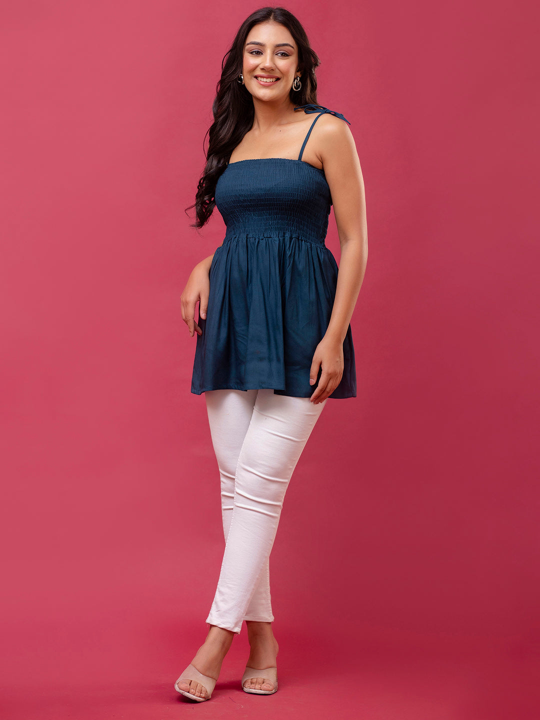 Feranoid Smocking Long top Rayon FRKT6369