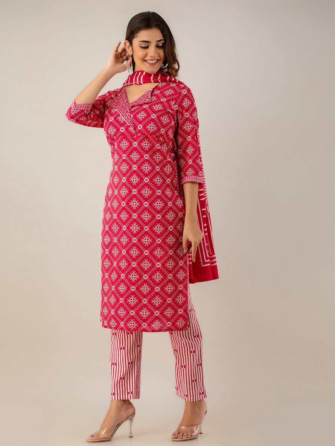 Women Kurta Pant Dupatta Set FRKT6722