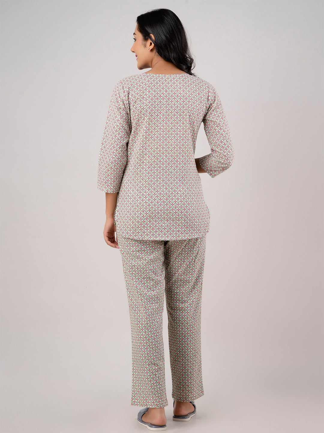 Floral Printed Pure Cotton Night Suits FRLW9022