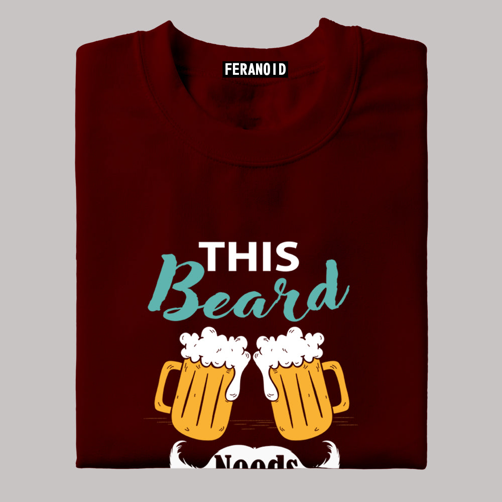 ThisBeardNeedsBeer Maroon T-Shirt