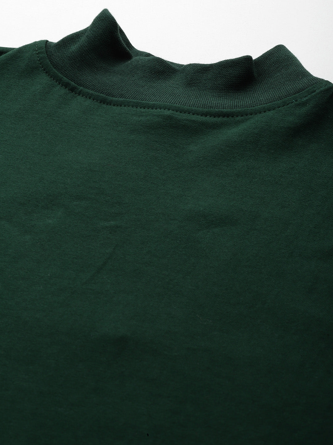 Men Green High Neck Bio Finish T-Shirt