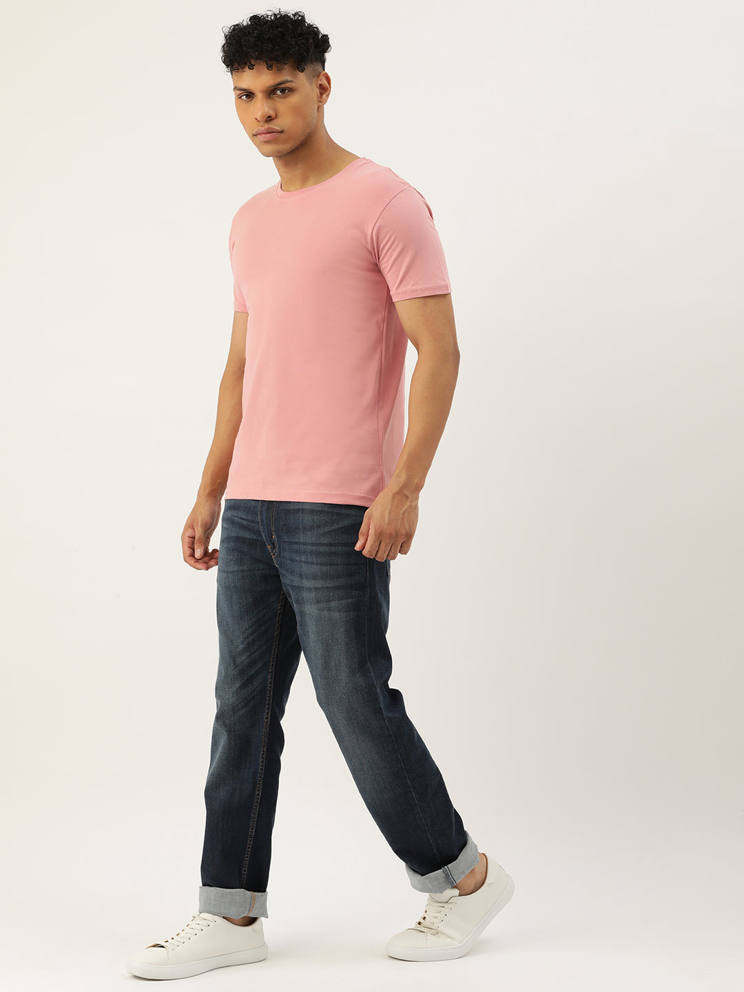 Plain Mauve Half Sleeves T-Shirt