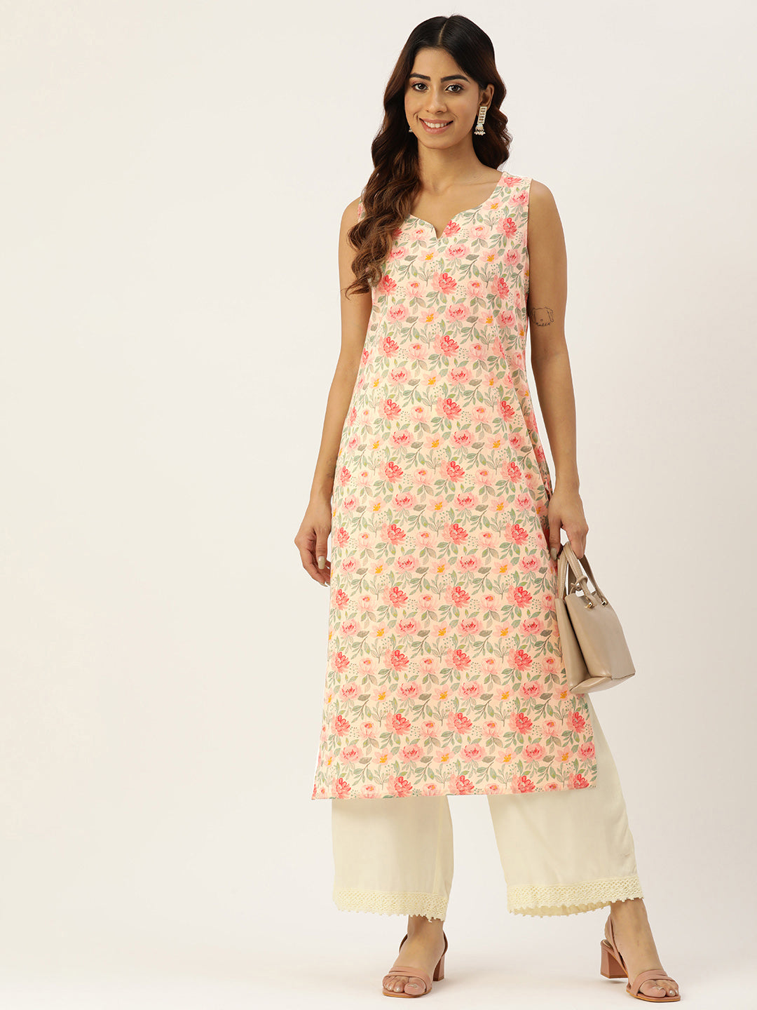 V-Neck Long Kurti FRKT6352