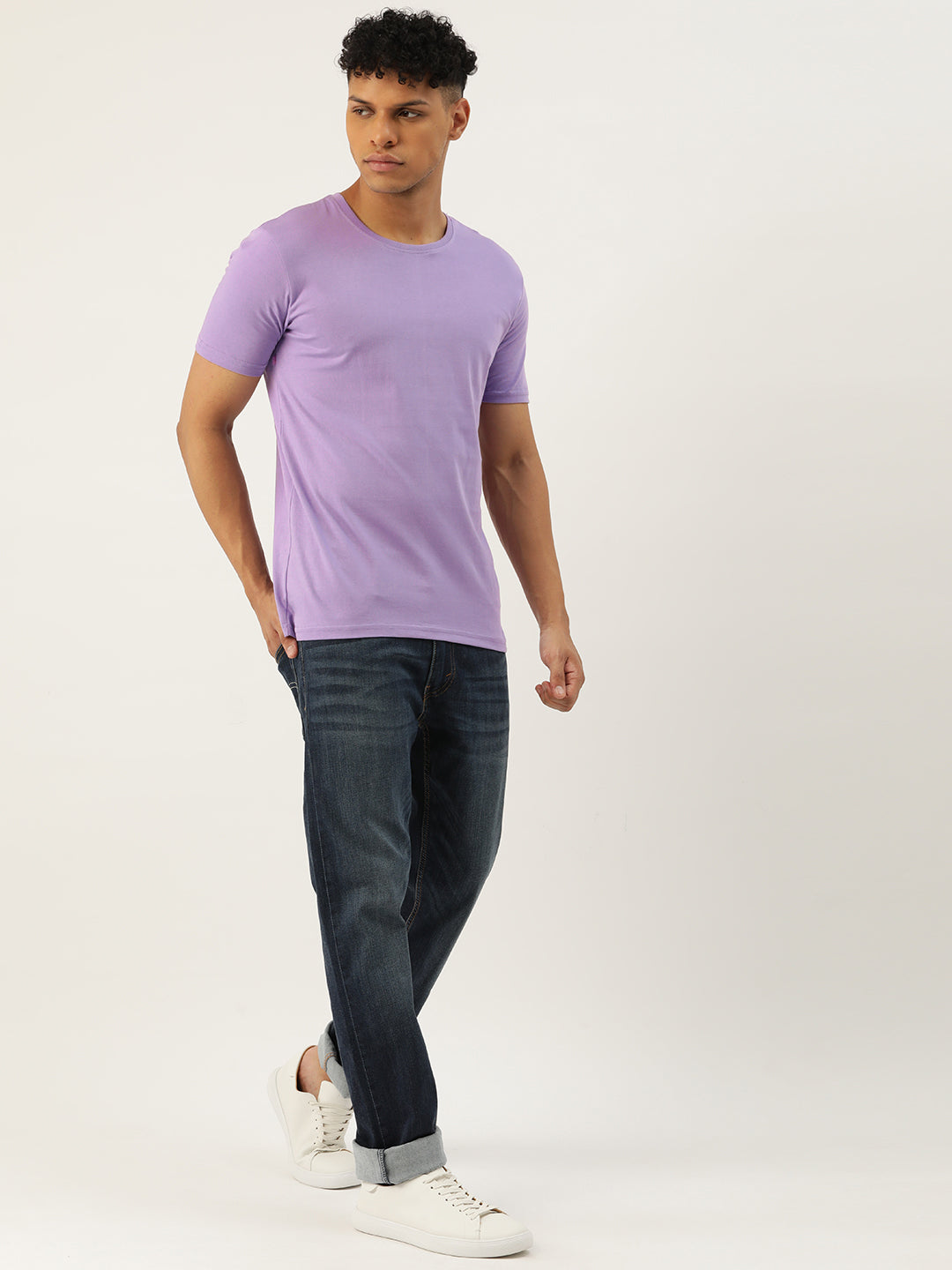 Plain Purple Half Sleeves T-Shirt