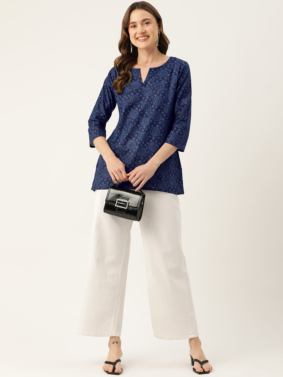 Feranoid Big V-Neck Kurti FRKT6407