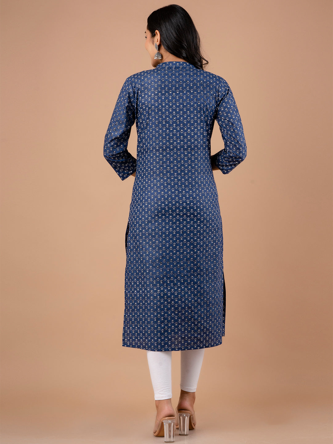 Ethnic Motifs Block Print Cotton Kurta FRKT6118