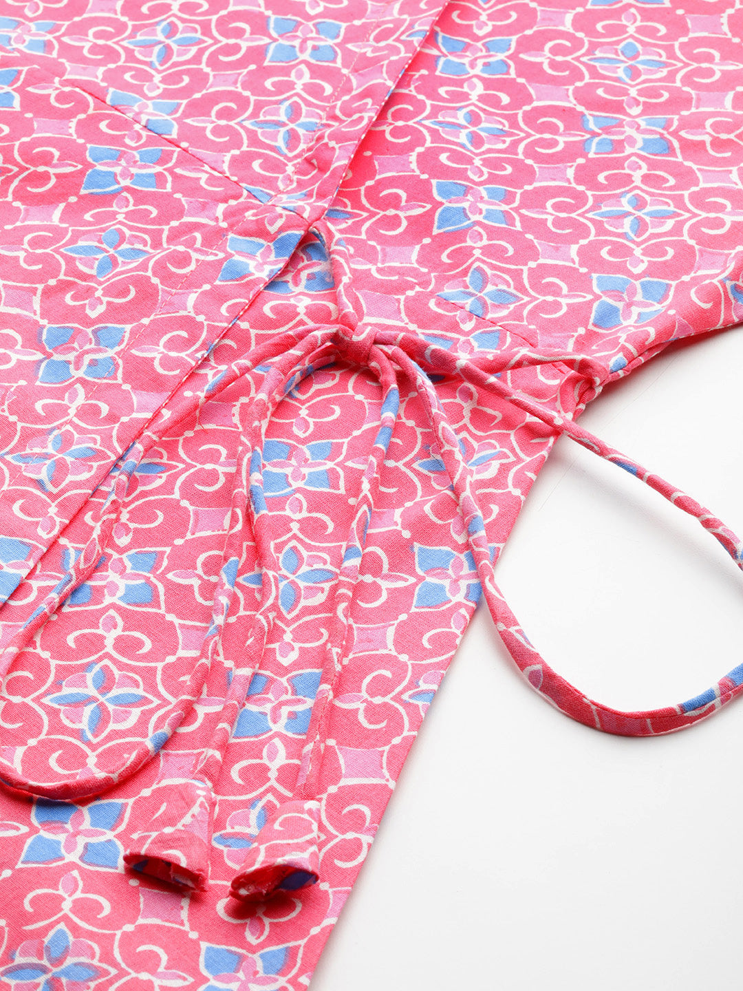 Floral Print Angrakha 3\4 Sleeves Flared Kurti FRKT6478