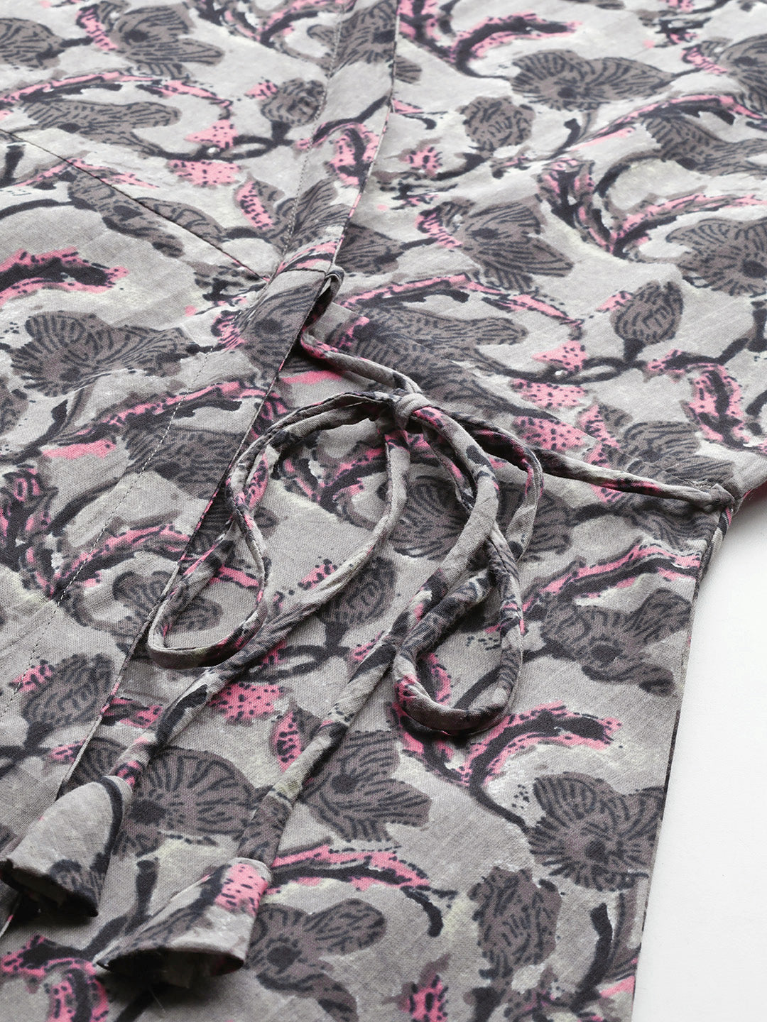 Floral Print Angrakha 3\4 Sleeves Flared Kurti FRKT6482