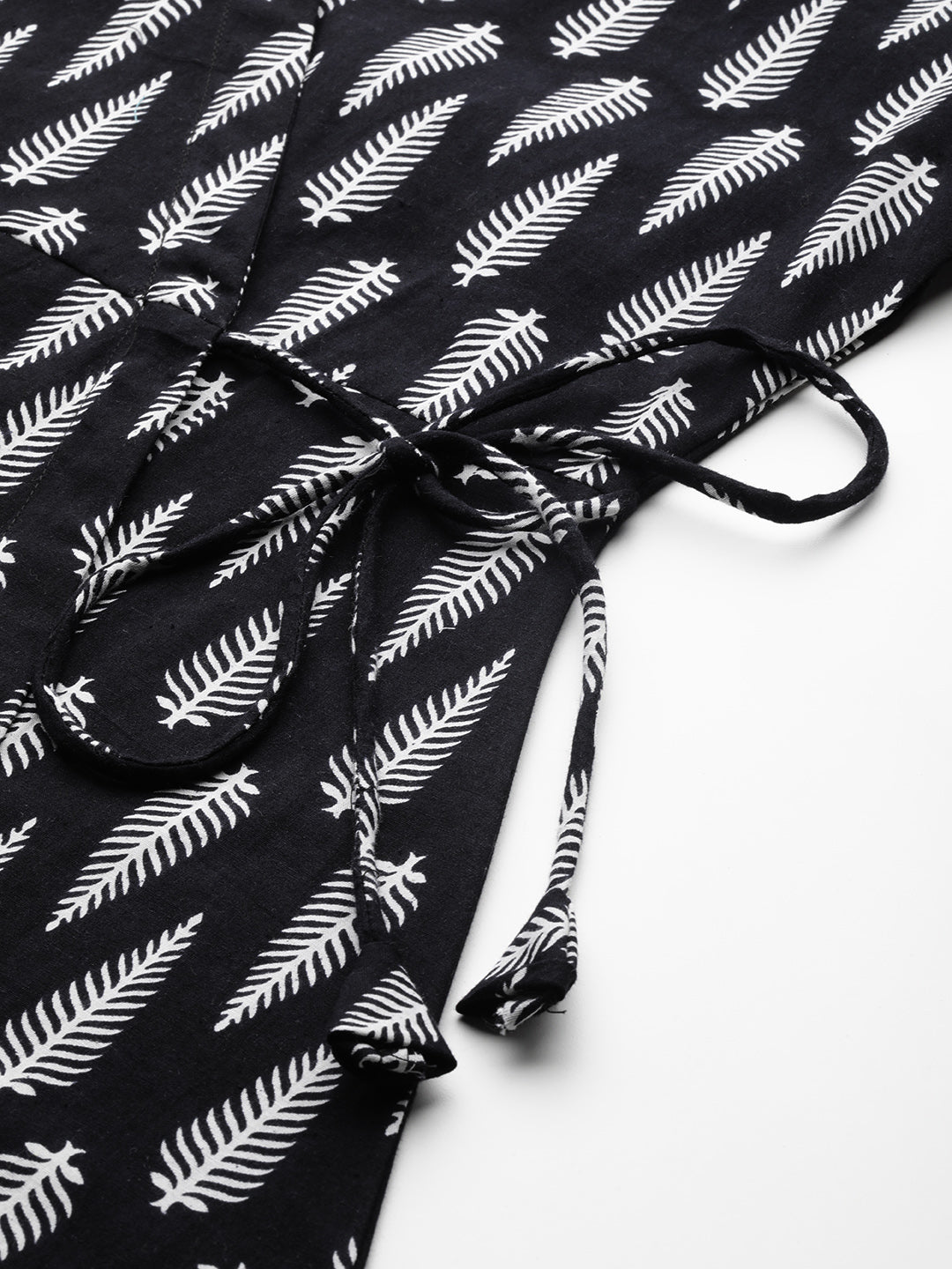 Floral Print Angrakha 3\4 Sleeves Flared Kurti FRKT6477