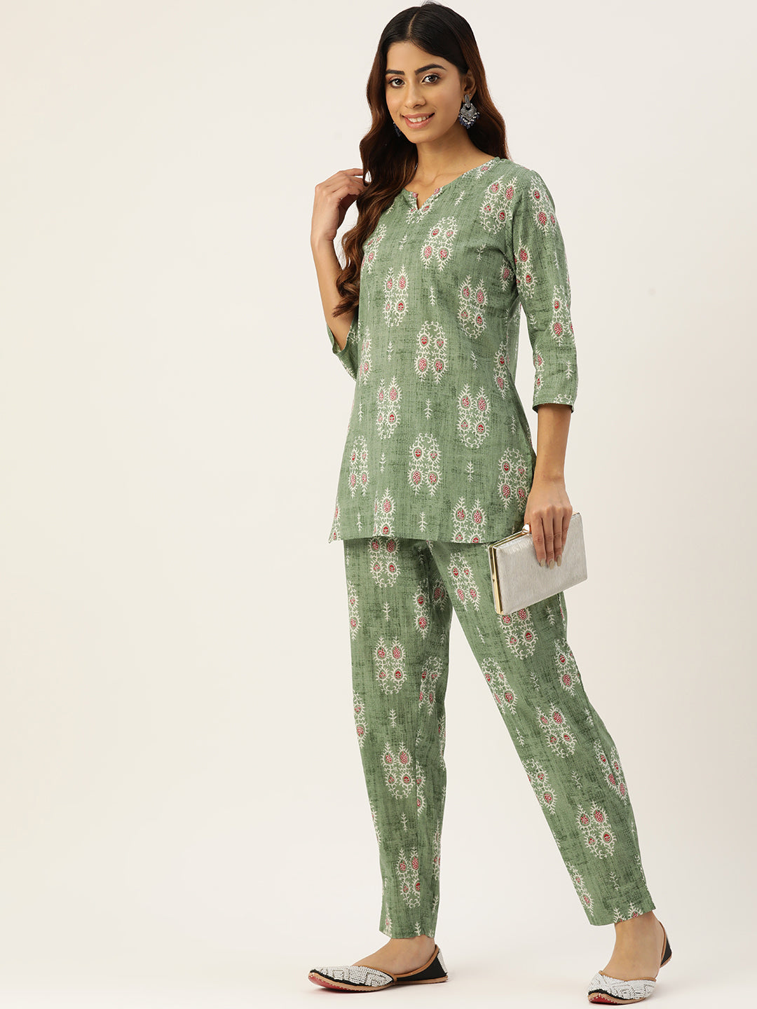 Floral Printed Pure Cotton Night Suits FRLW9055