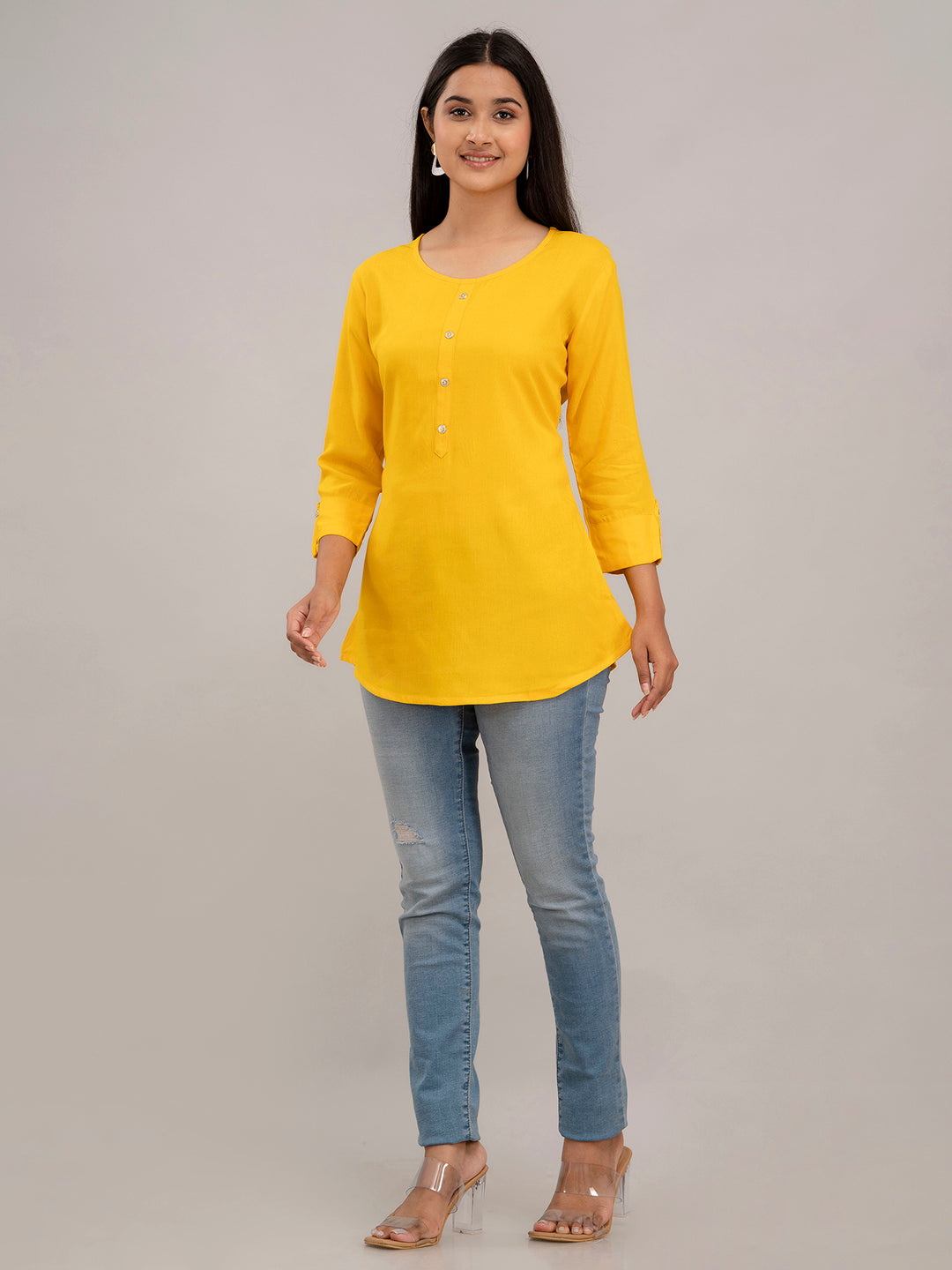 Feranoid Plain short kurti Rayon Sia FRKT6390