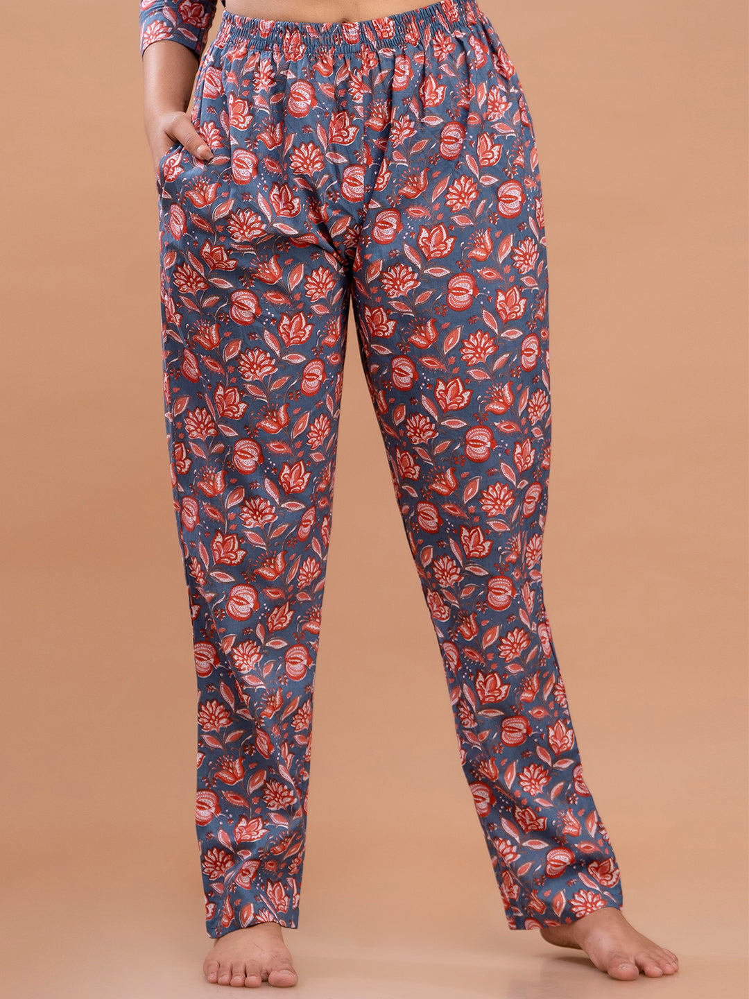 Floral Printed Pure Cotton Night Suits FRLW9024