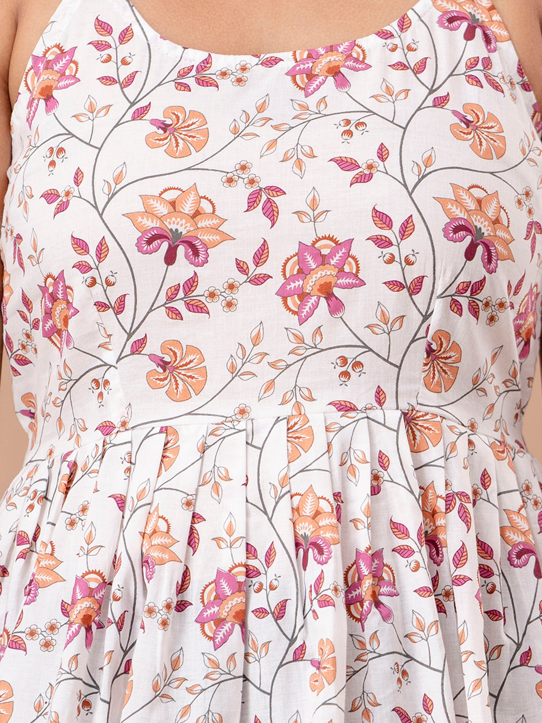 Floral Print Cotton Peplum Top