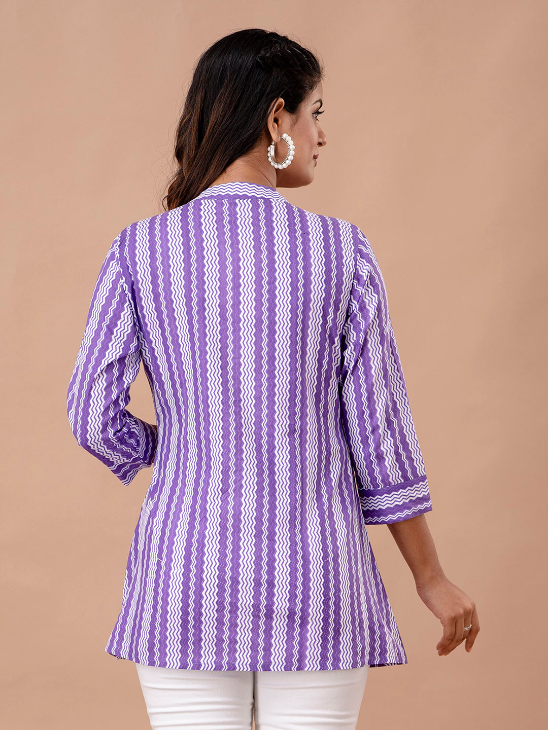 Floral Printed Pure Cotton Pleated A-Line Kurti FRKT6240