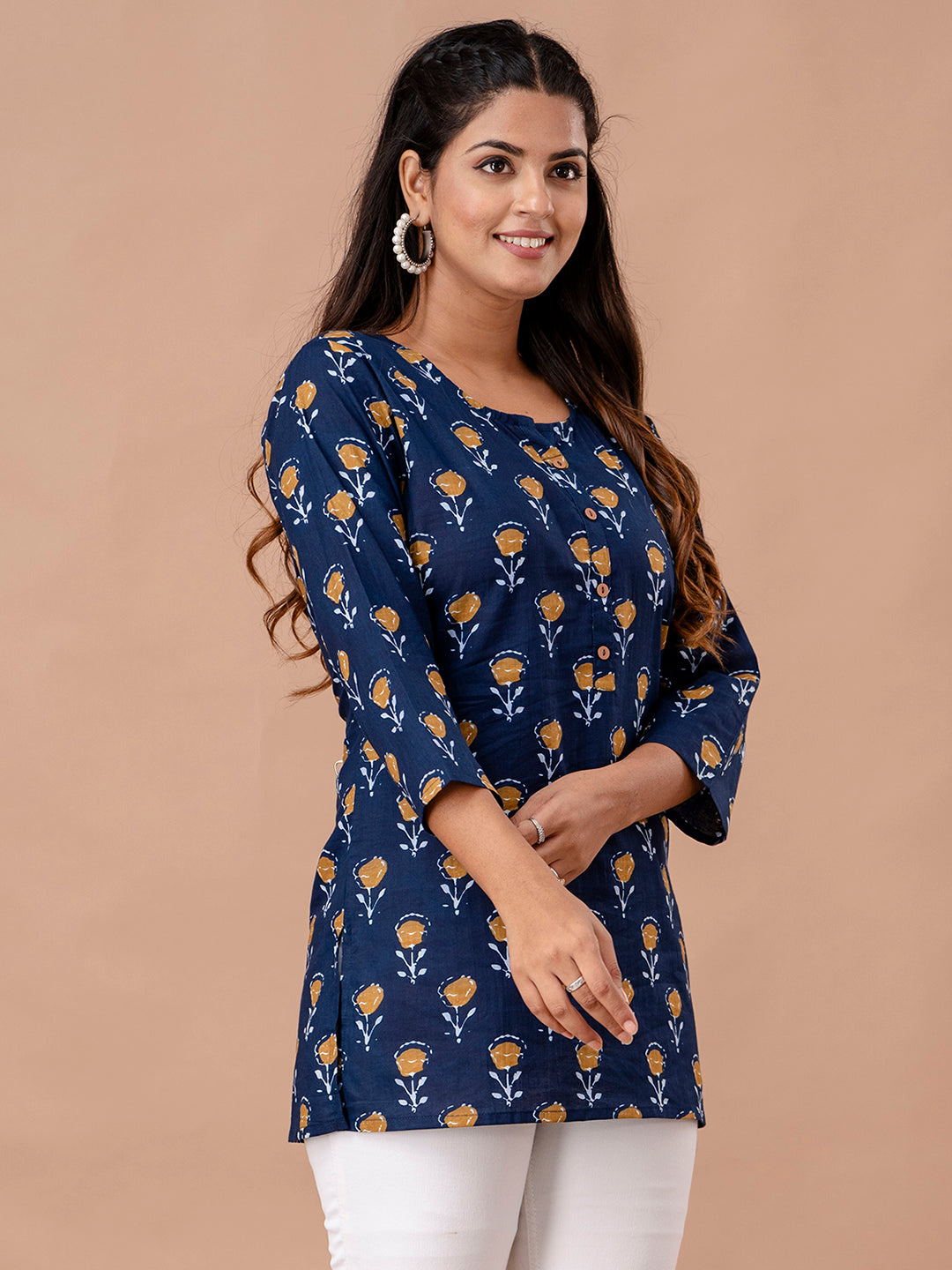 Floral Printed Pure Cotton Kurti FRKT6300