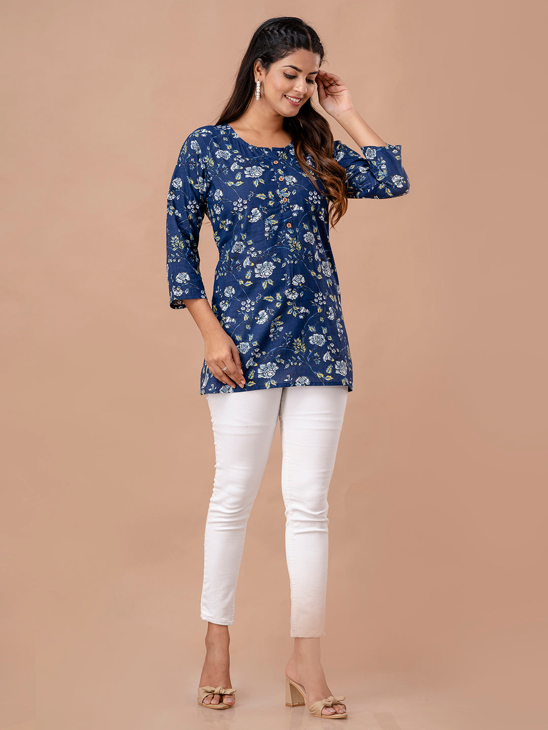 Floral Printed Pure Cotton Kurti FRKT6301