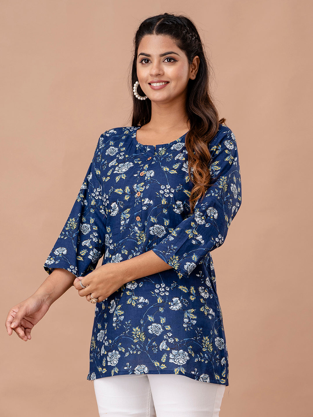 Floral Printed Pure Cotton Kurti FRKT6301