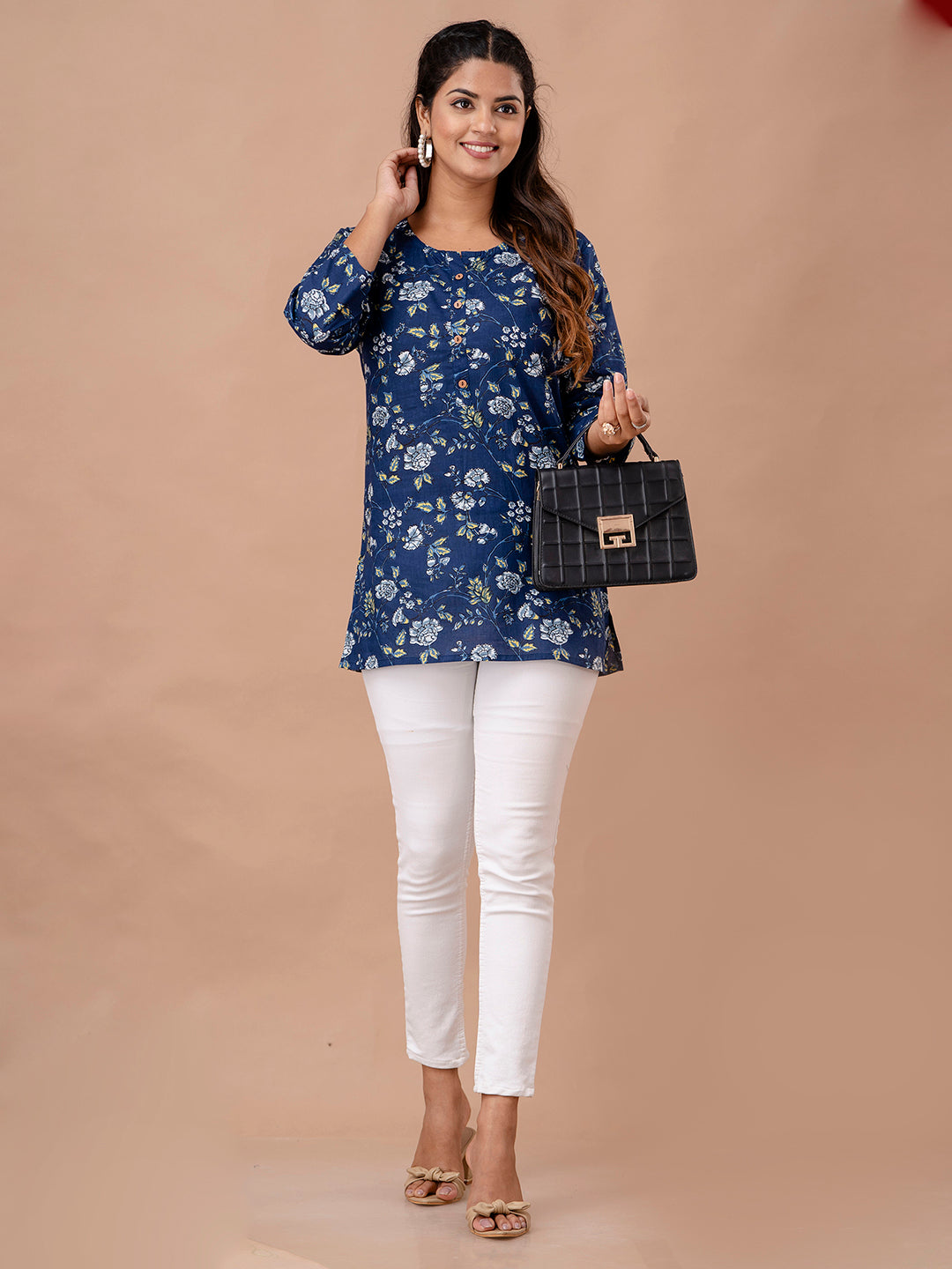 Floral Printed Pure Cotton Kurti FRKT6301