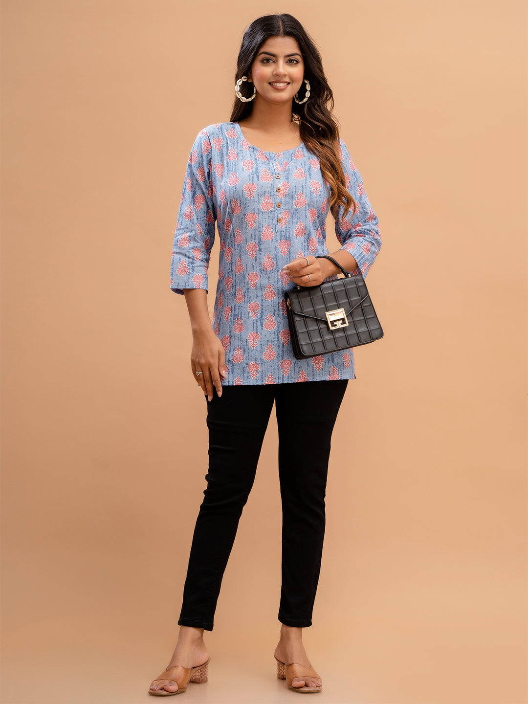 Floral Printed Pure Cotton Kurti FRKT6210