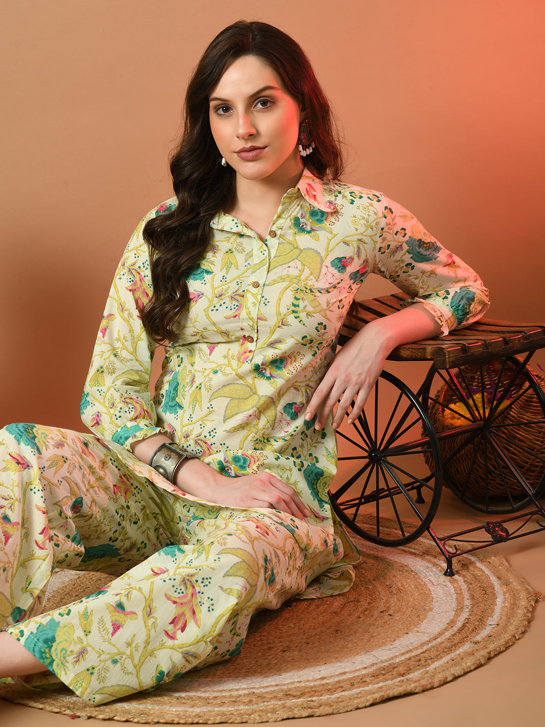 Floral Printed Pure Cotton Night Suits FRLW9057
