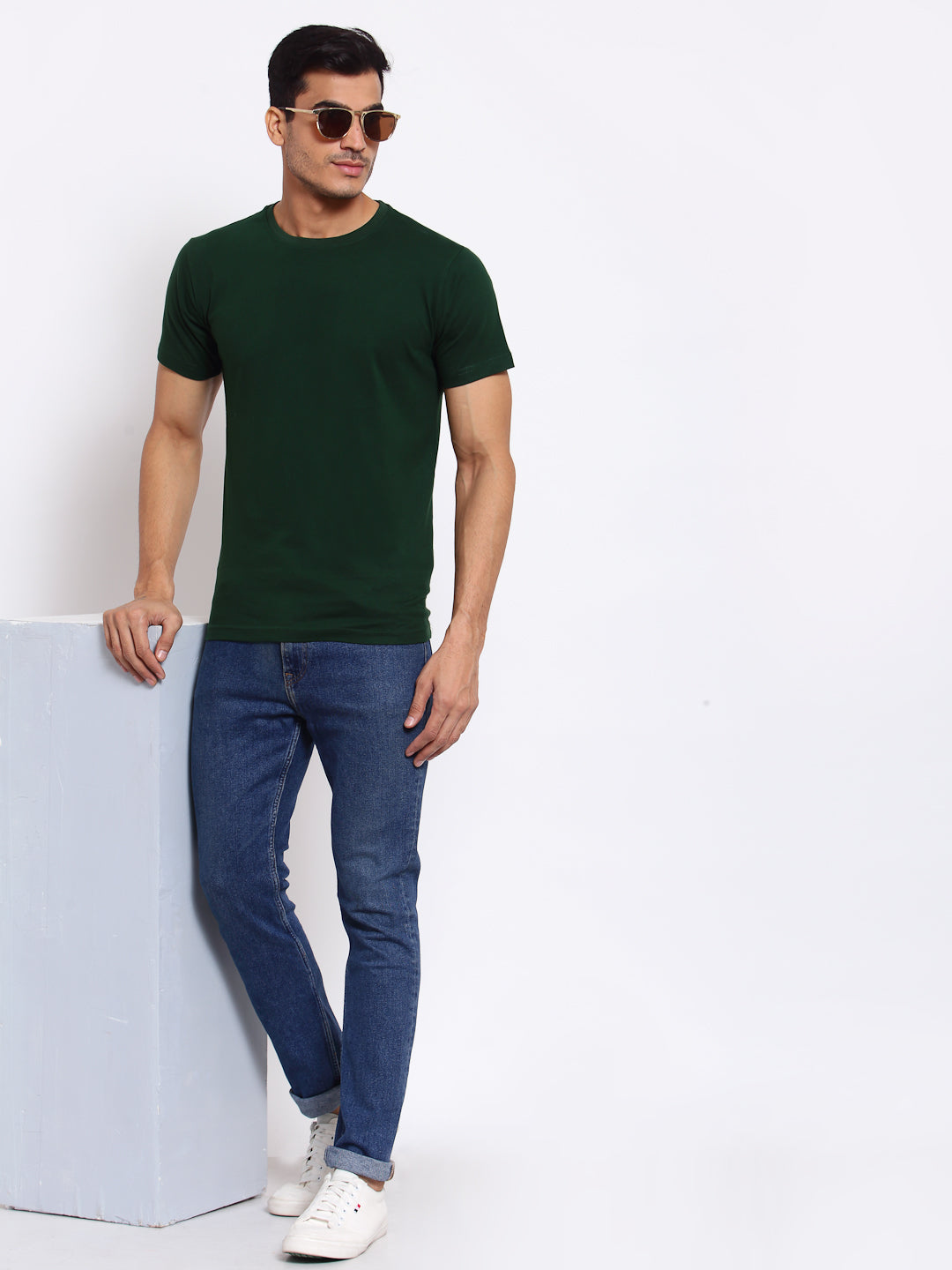 Plain Green Half Sleeves T-Shirt