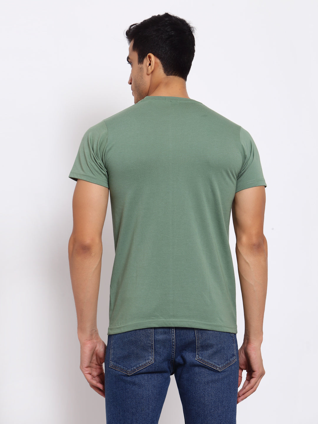 Plain Light Green Half Sleeves T-Shirt
