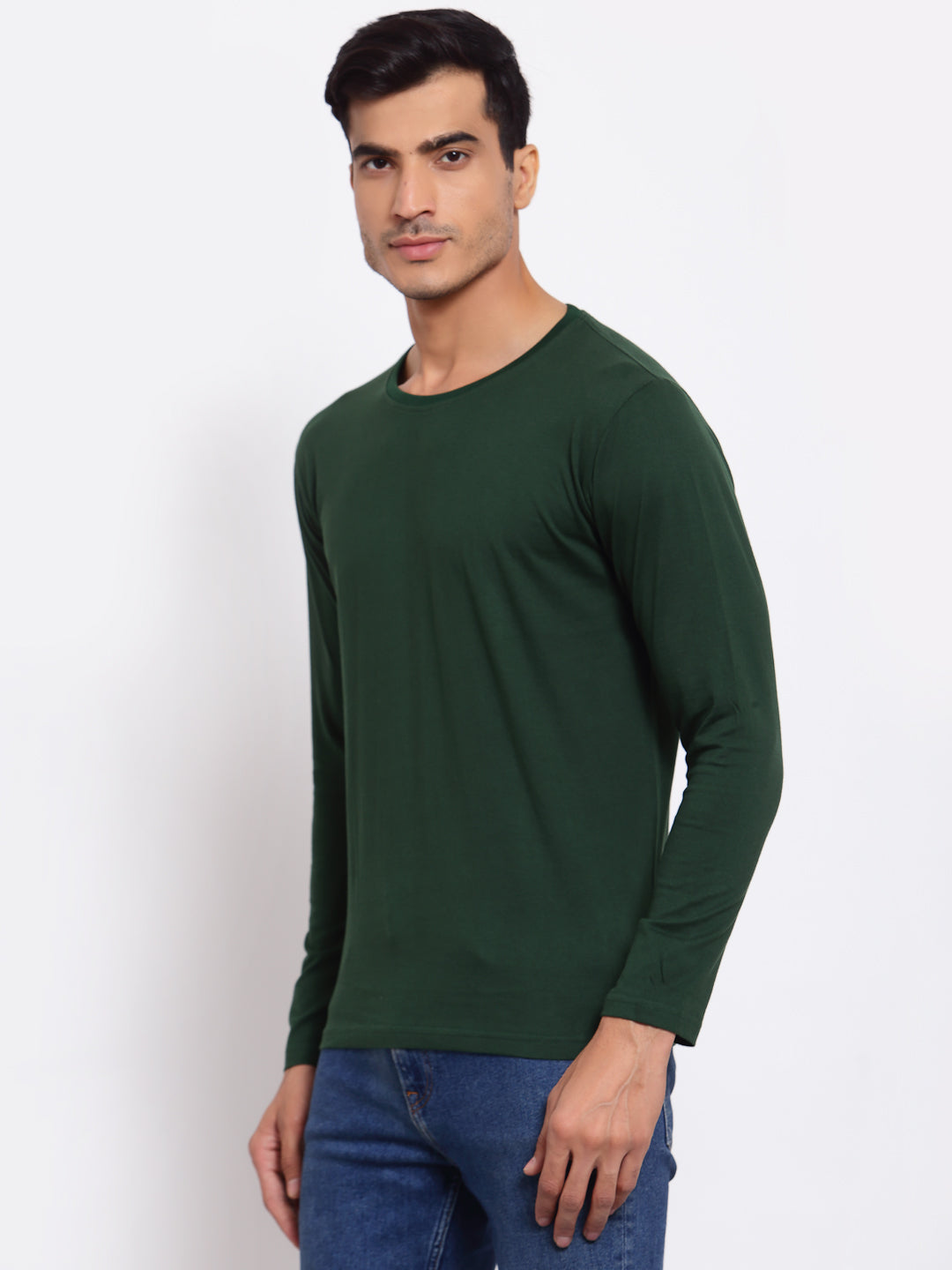 Plain Green Full Sleeves T-Shirt