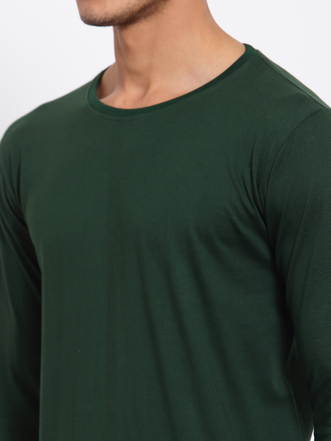 Plain Green Full Sleeves T-Shirt