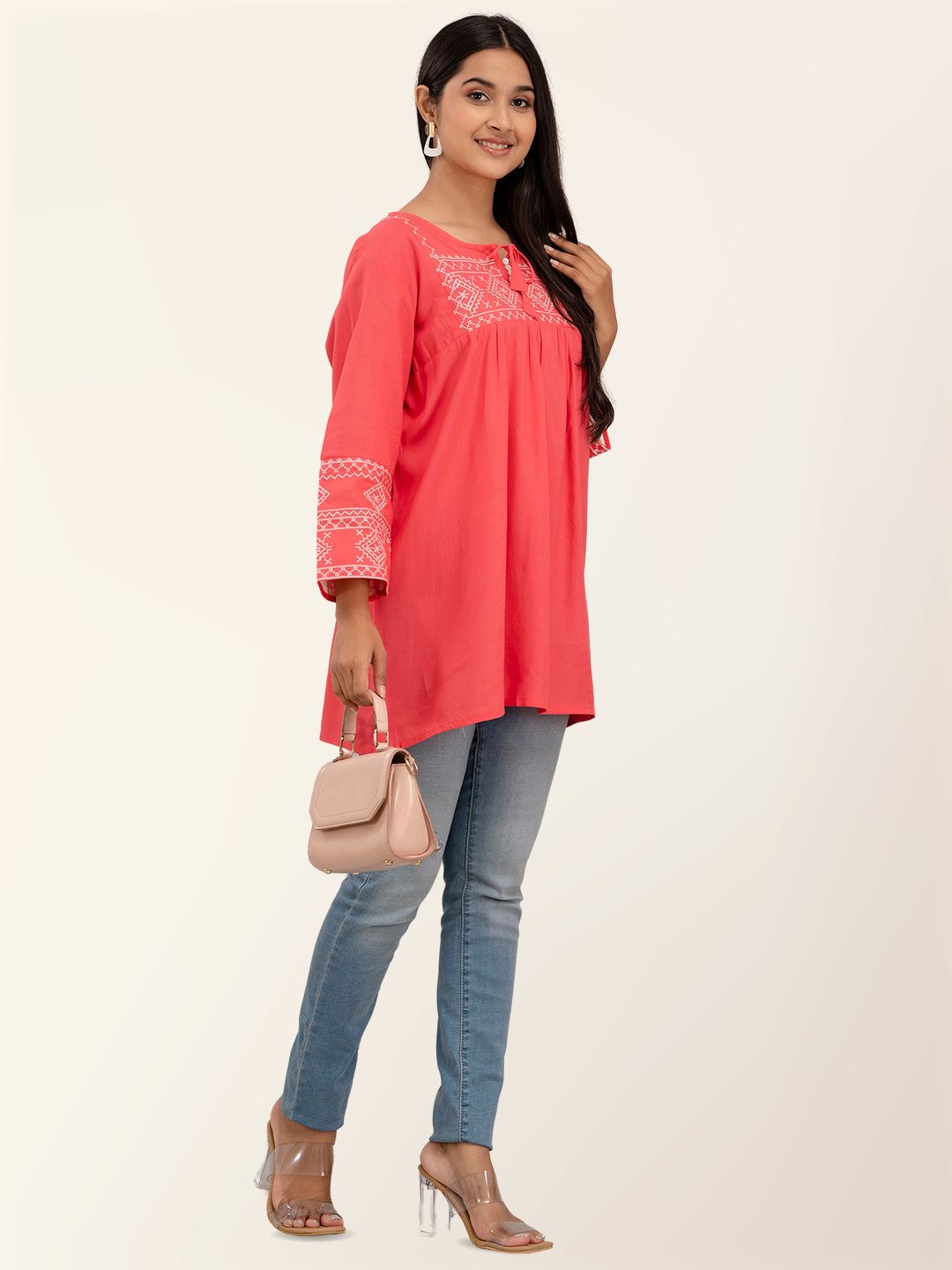 Feranoid Embroidery Top Rayon FRKT6373