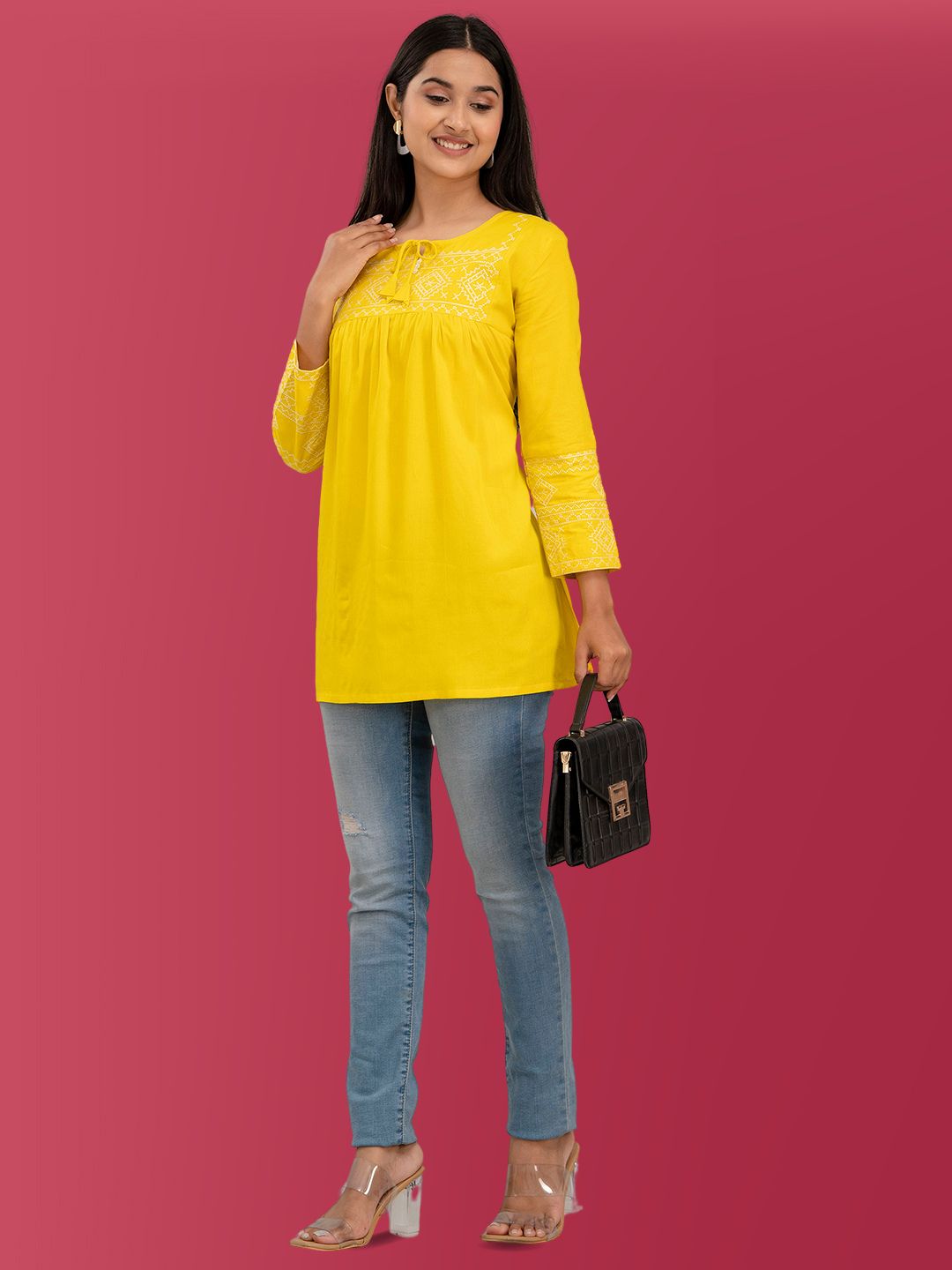 Feranoid Embroidery Top Rayon FRKT6372