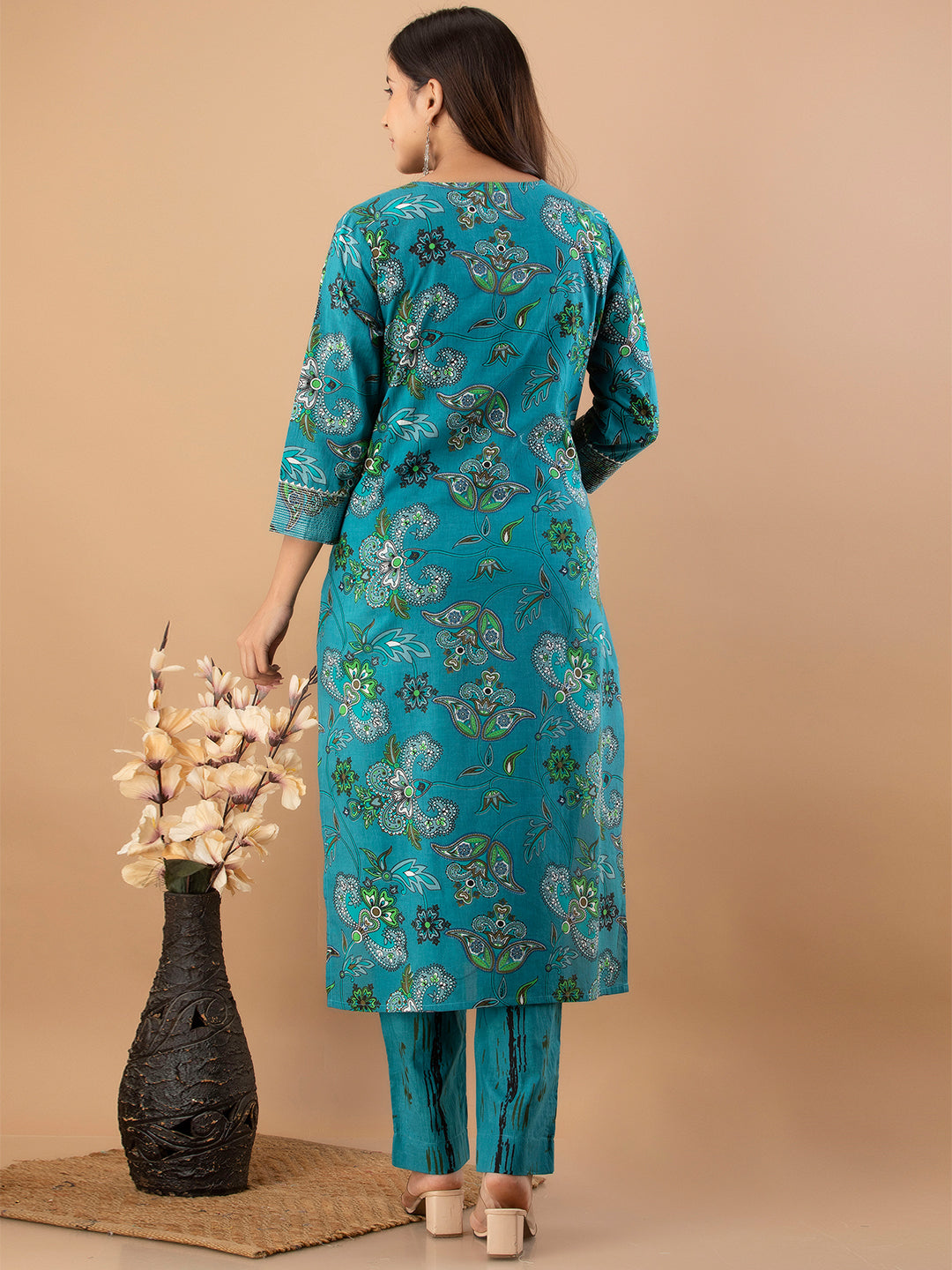 Women Kurta Pant Dupatta Set FRKT6741
