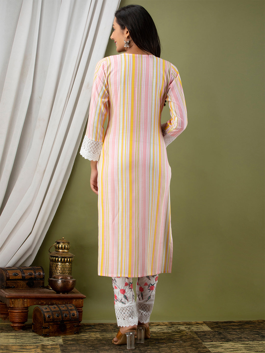Women Kurta Pant Dupatta Set FRKT6730