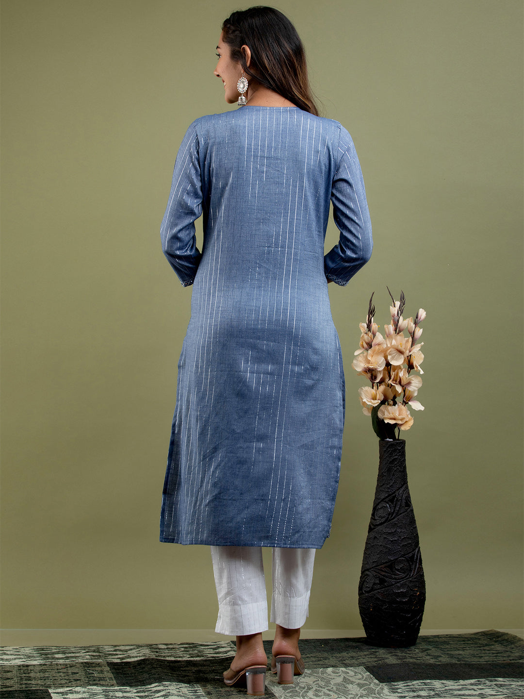 Women Kurta Pant Dupatta Set FRKT6743