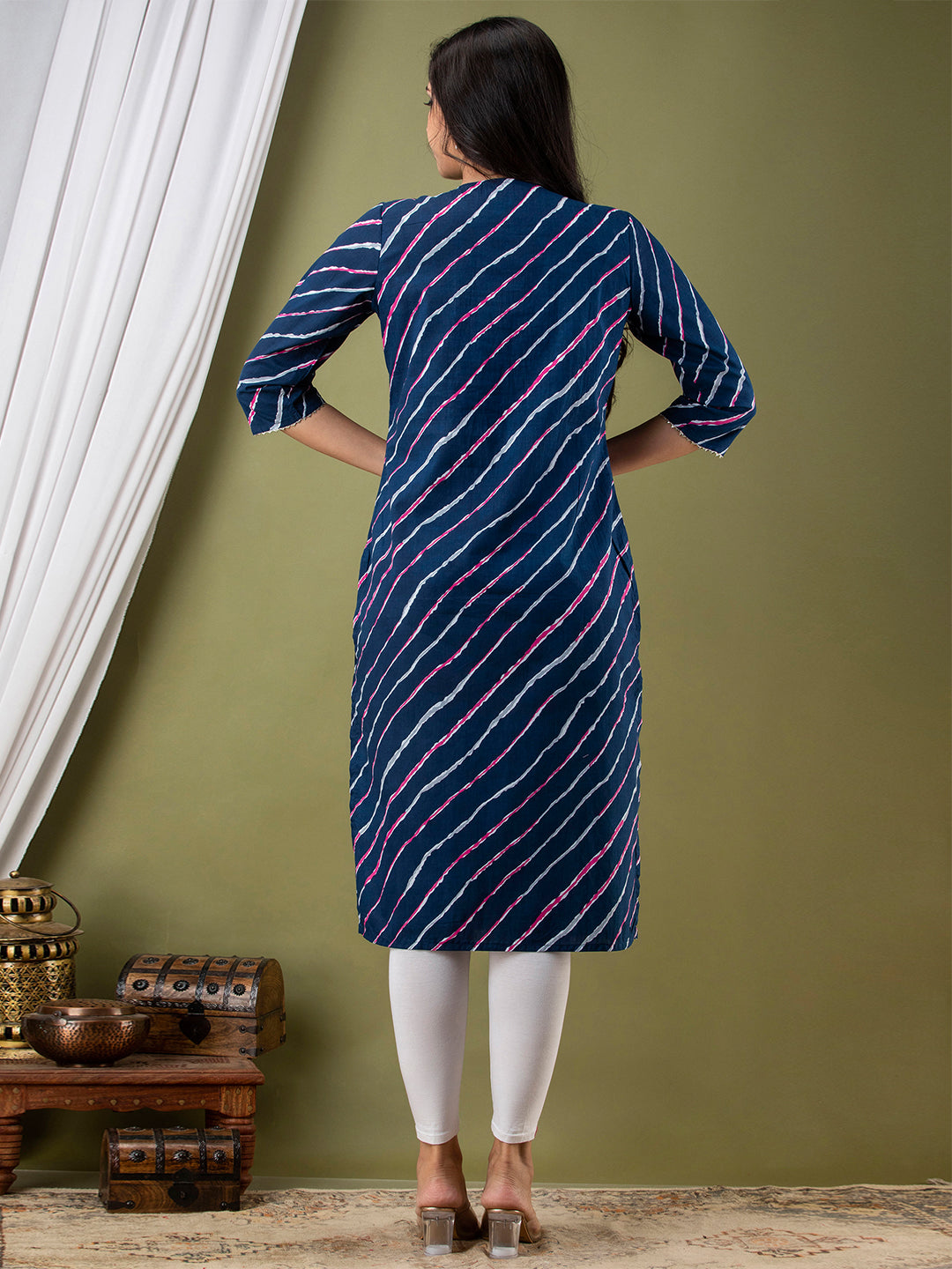 Leheriya Printed Thread Work Kurta FRKT6169