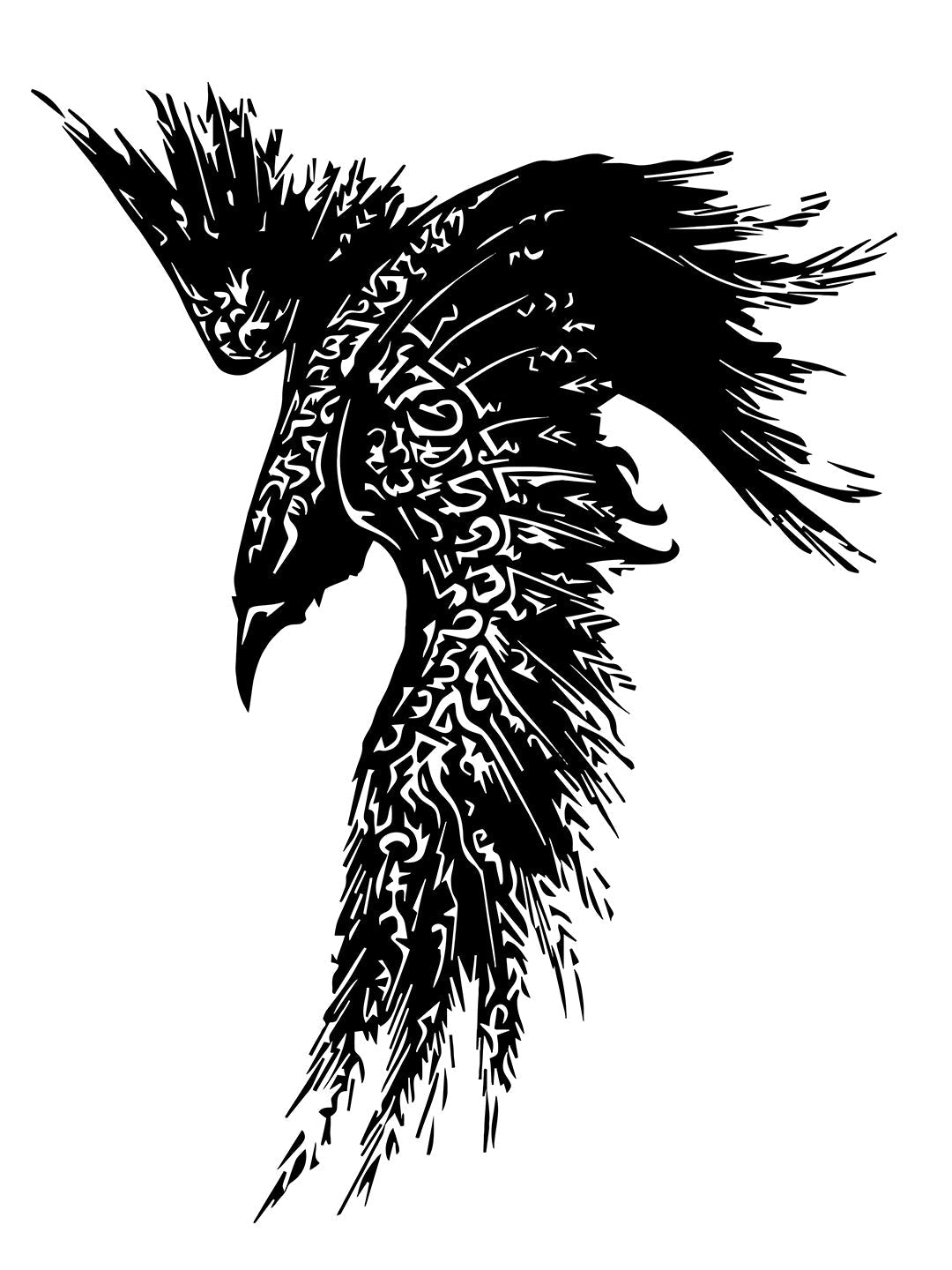 Black Bird White T-Shirt
