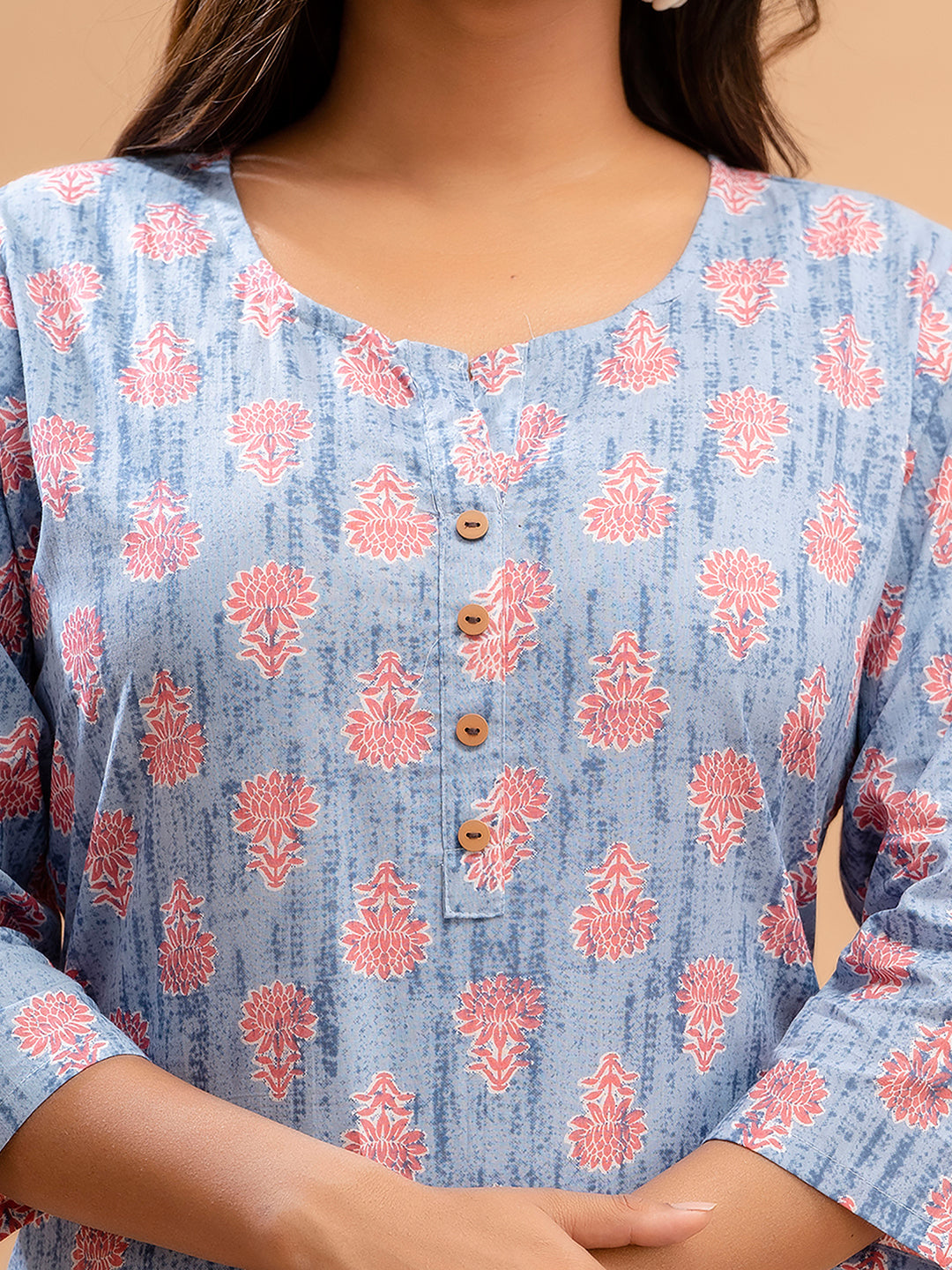 Floral Printed Pure Cotton Kurti FRKT6210